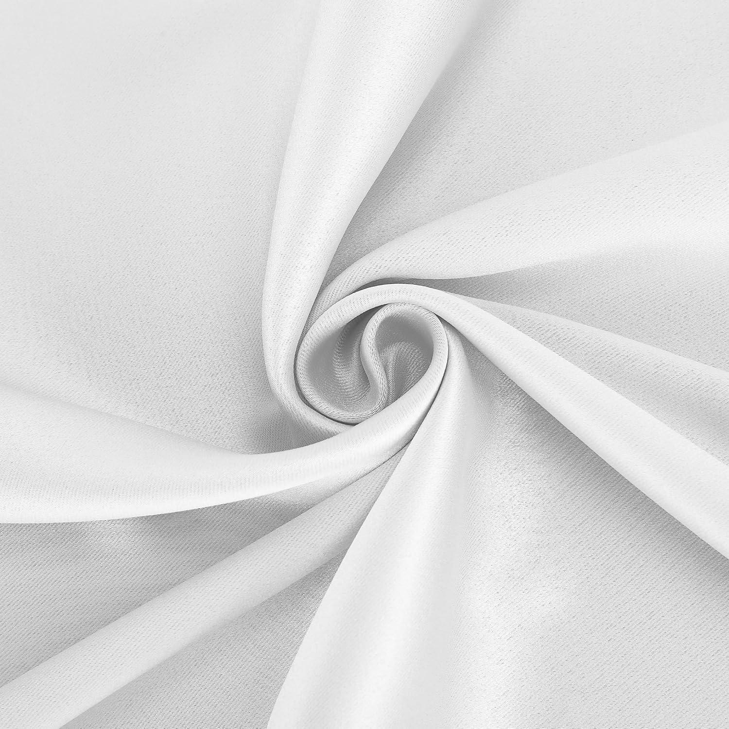 40"x63" Sun Zero Blackout Bergen Rod Pocket Curtain Panel White: Energy Efficient, Noise Reduction, Thermal Insulated