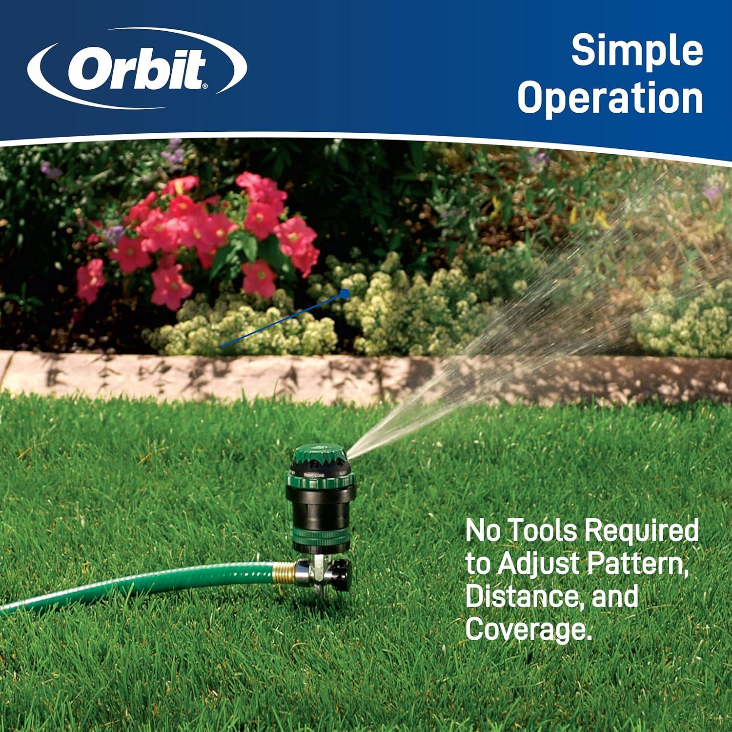 Orbit H2O-6 Gear-Drive Sprinkler on Metal T Spike