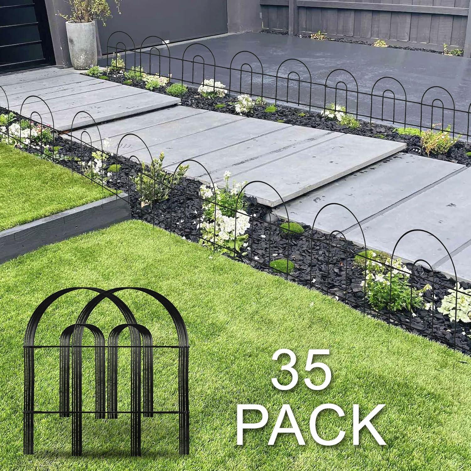 Black Iron Decorative Garden Fence Panels, 50 Ft x 18 In