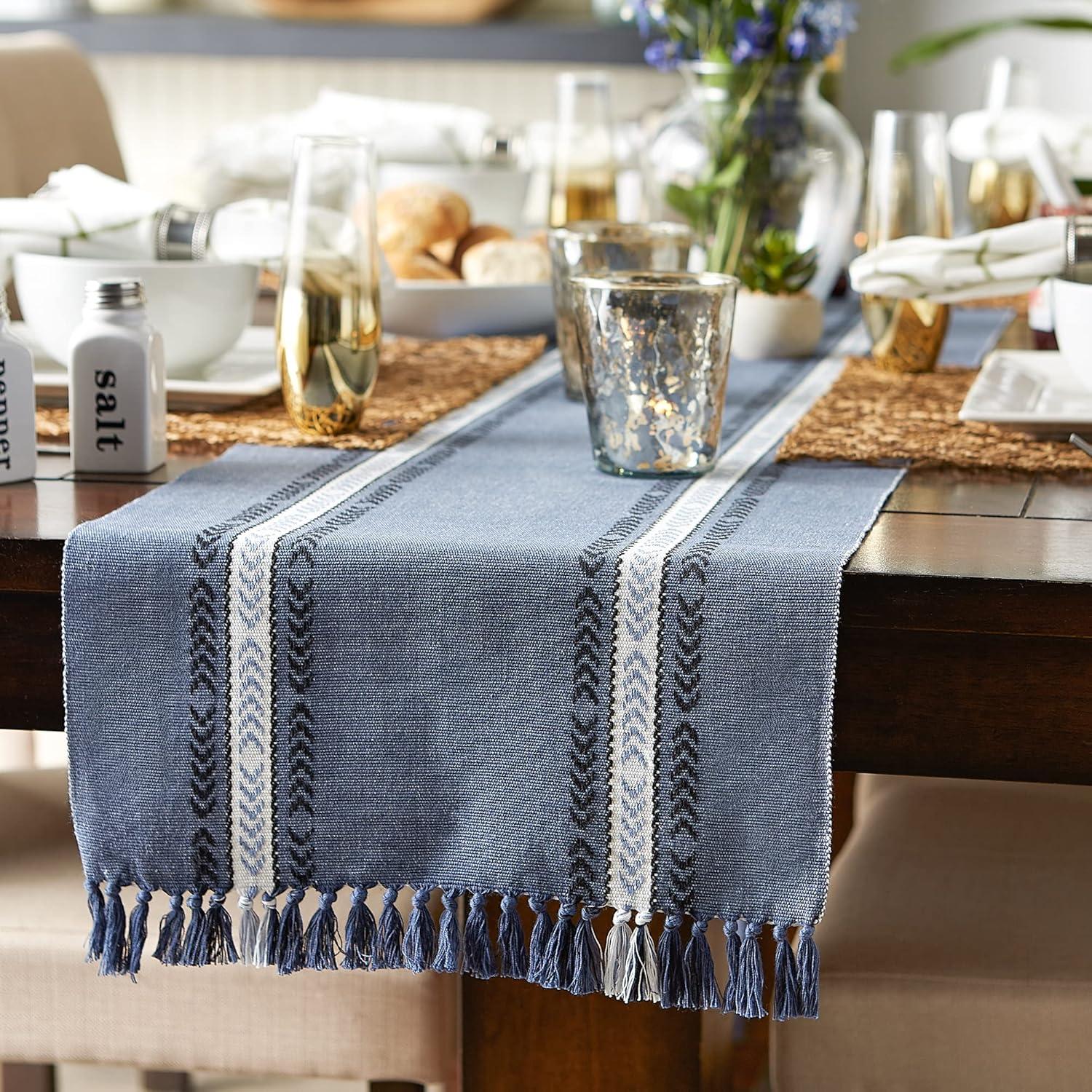 Union Rustic Aleahya Striped 100% Cotton Table Runner