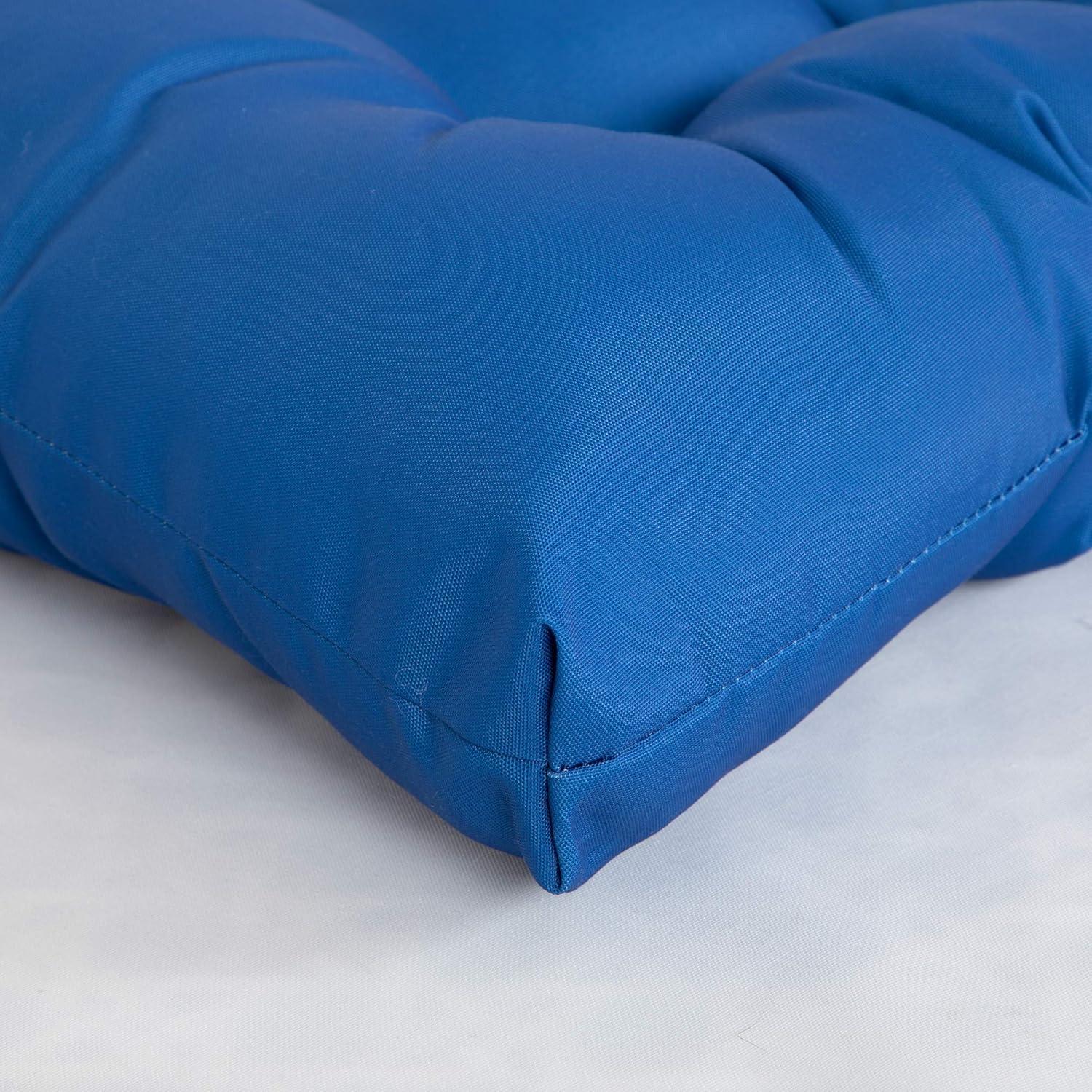 ARTPLANT Outdoor Dinning Seat Pads Cushions with Tie 19"x19"x4",Square Wicker Outdoor Tufted Cushion,Set of 2,Navy Blue