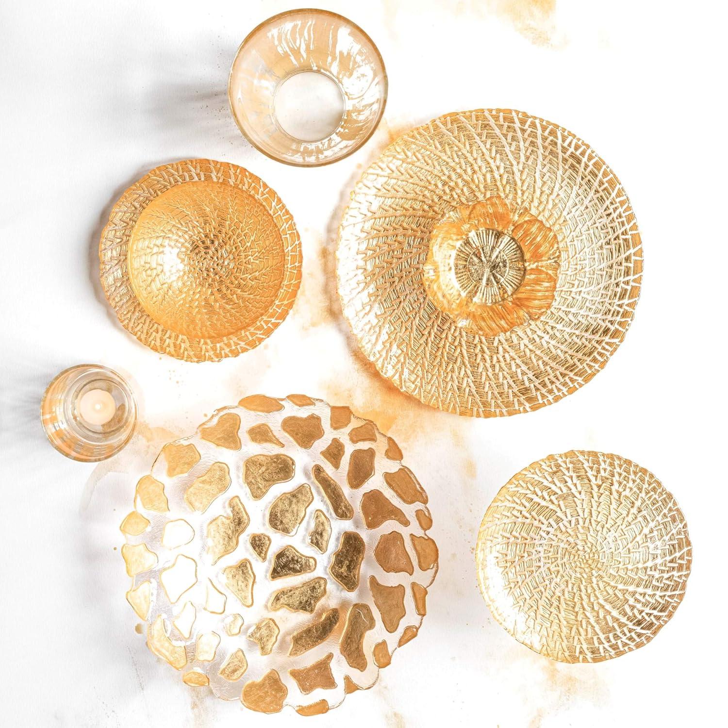 Rufolo Glass Gold Crocodile Small Bowl