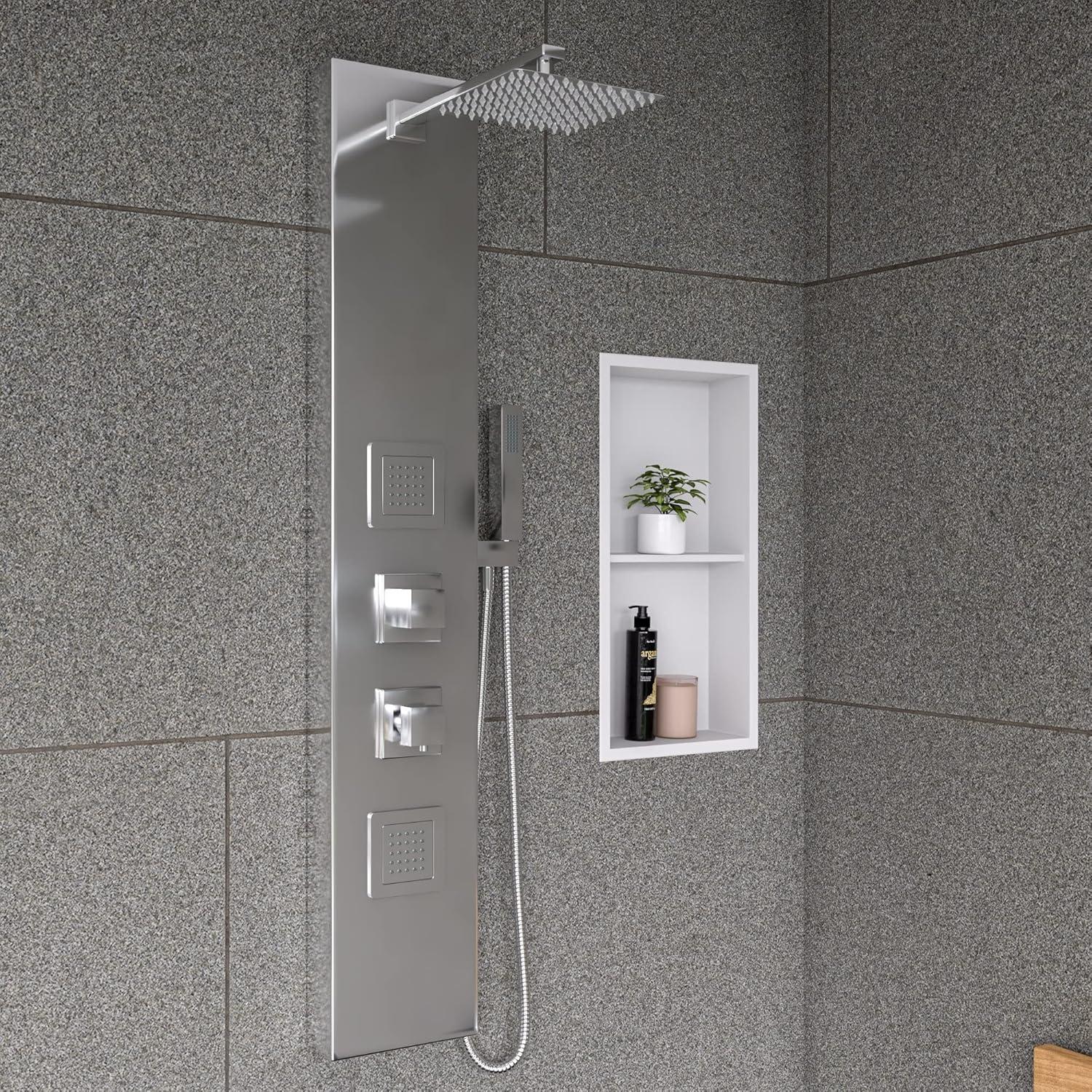 Adhesive Stainless Steel Shower Shelf