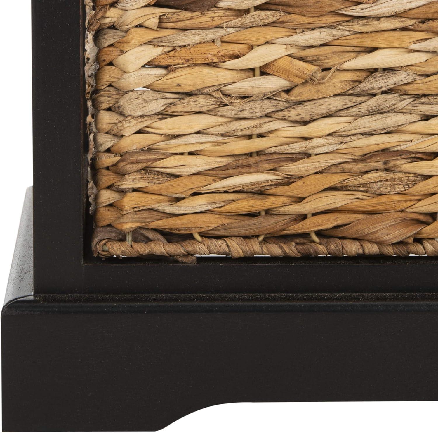 Halle Storage Side Table - AMH5738 - Distressed Black - Safavieh Couture