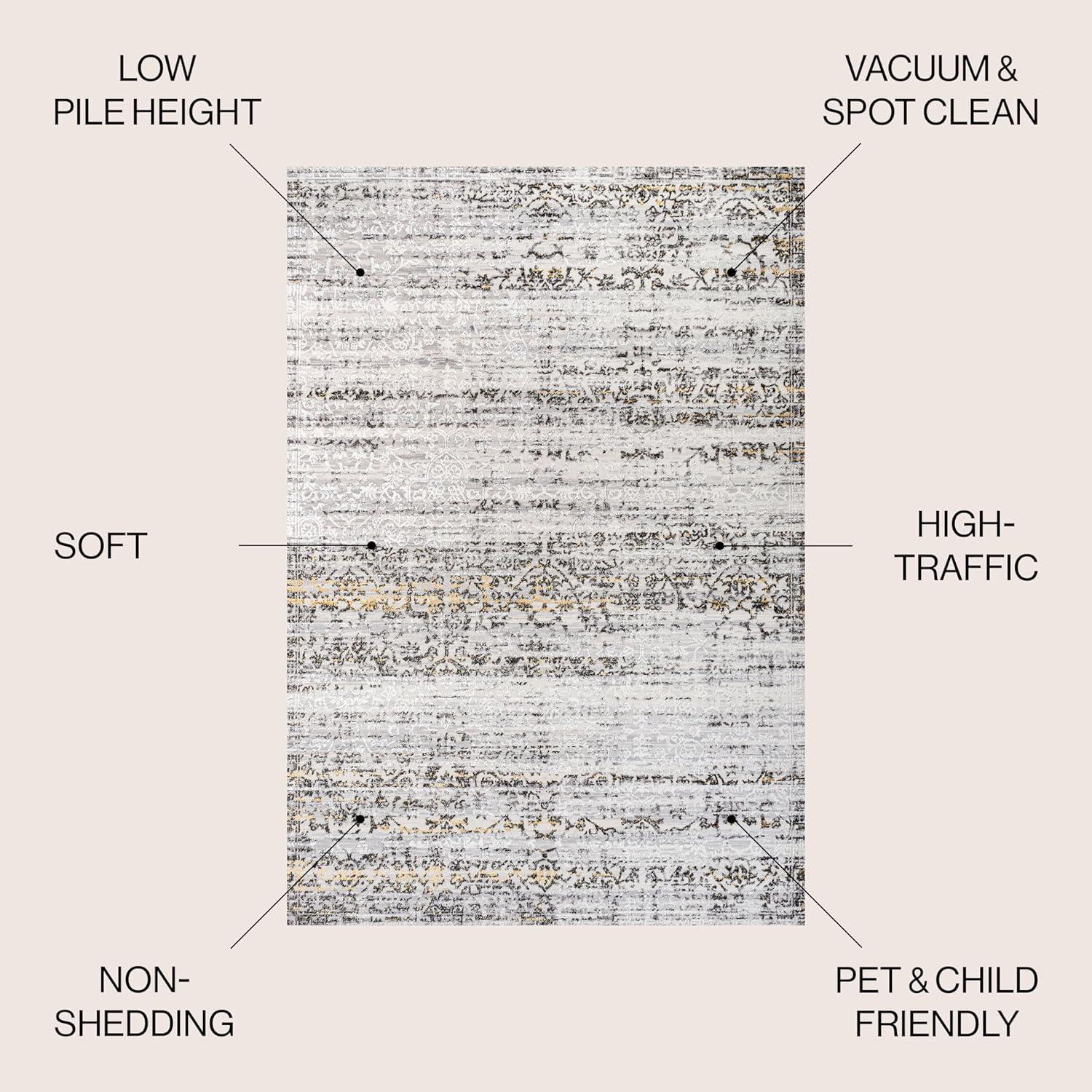 JONATHAN Y Tidal Modern Strie' Ivory/Black 3 ft. x 5 ft. Area Rug