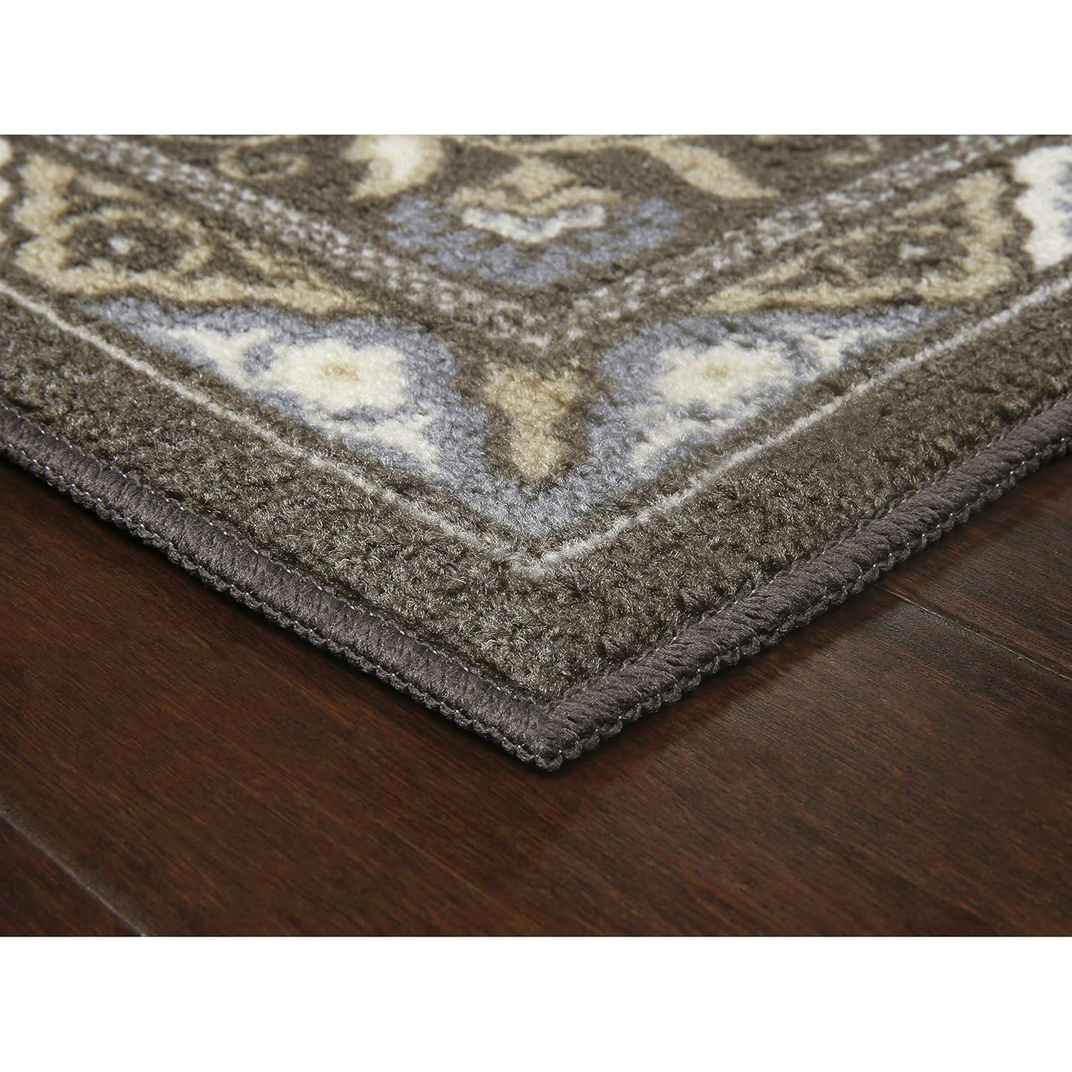 Maples Rugs - Made in USA - Florence Traditional Floral Indoor Accent Rugs, 1'8 x 2'10, Light Brown