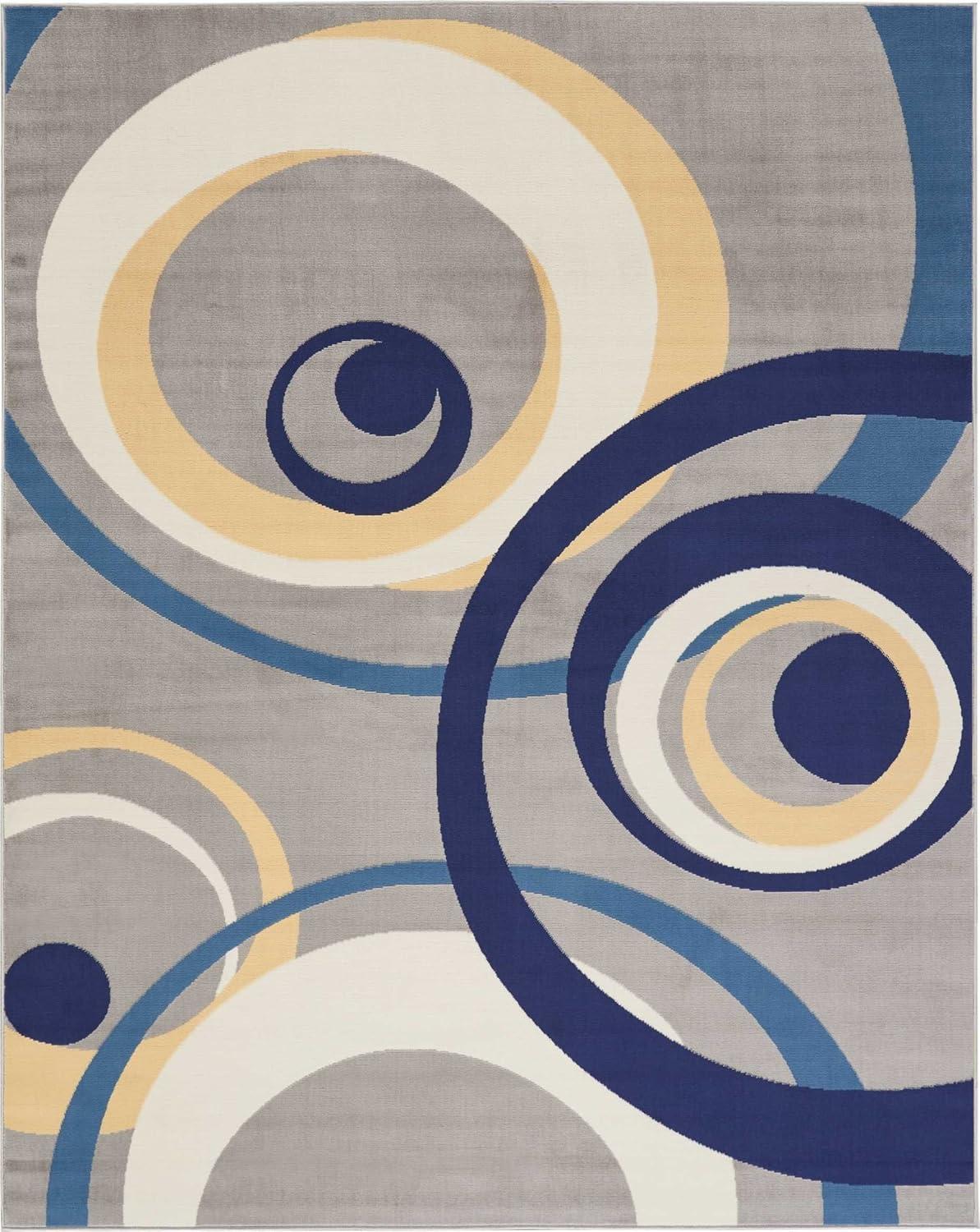 Nourison Grafix 7'10" x 9'10" (8' x 10') Grey Area Rug Retro Contemporary Geometric by Nourison
