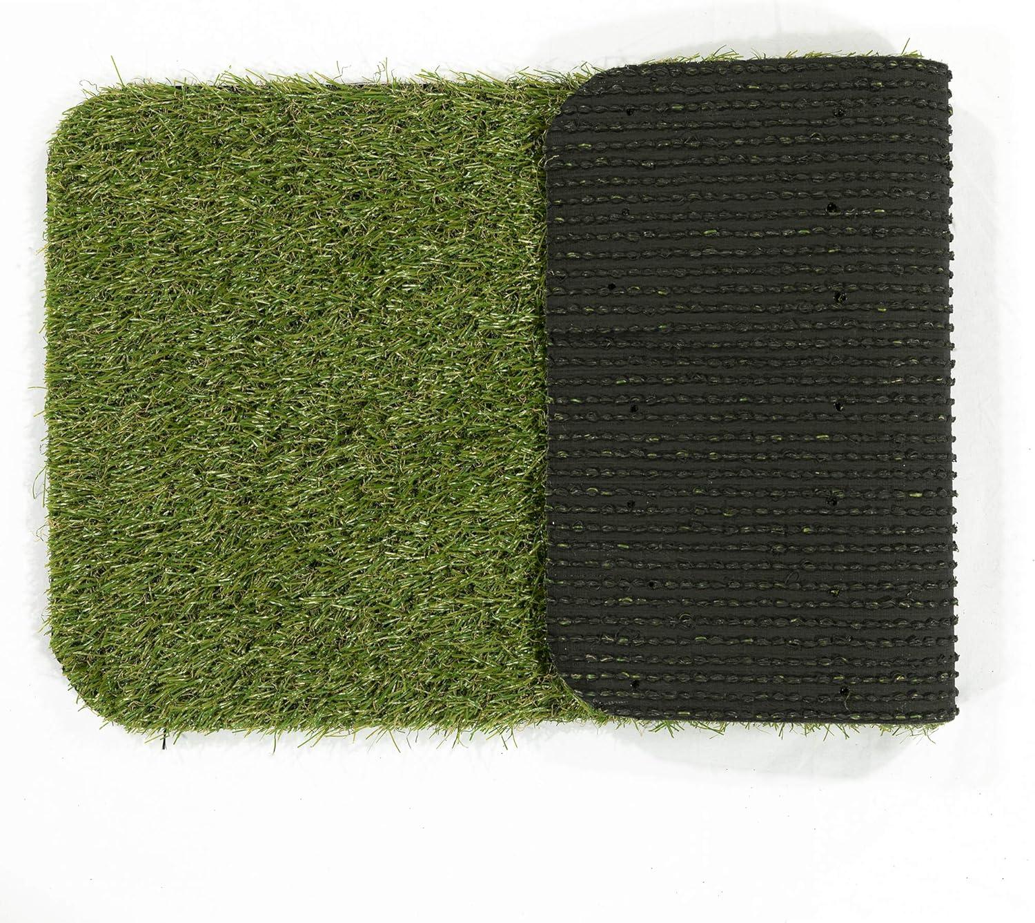 Ottomanson Pet Training Non-Slip Indoor/Outdoor Tray with Reusable Grass Pad