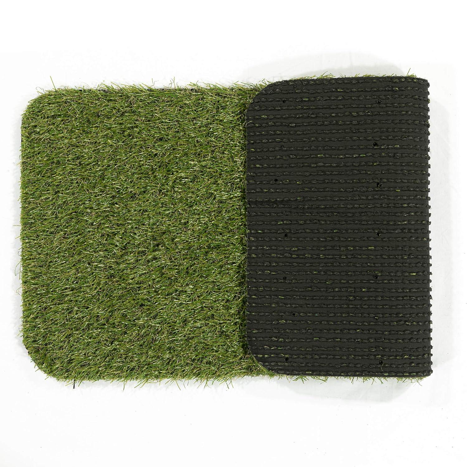 Ottomanson Pet Training Non-Slip Indoor/Outdoor Tray with Reusable Grass Pad