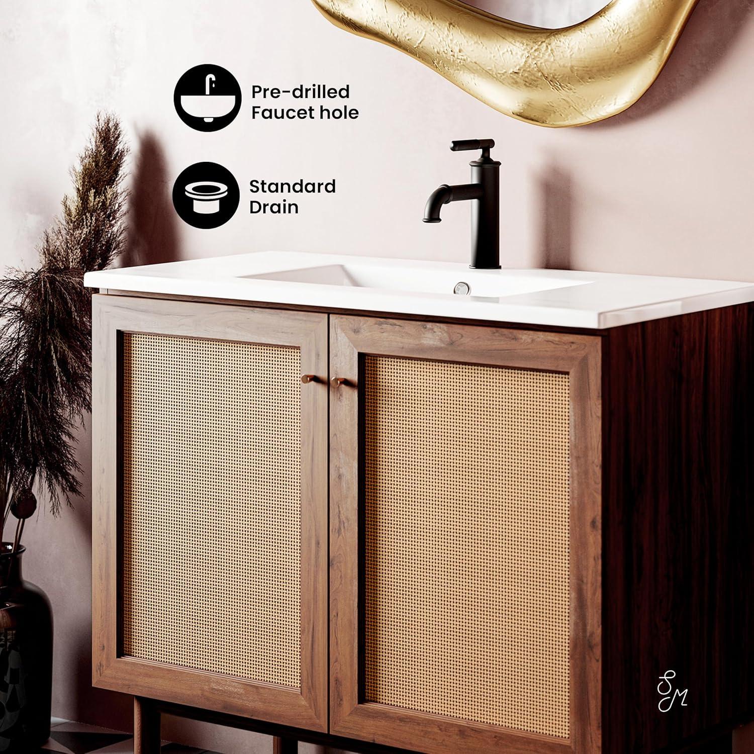 Swiss Madison SM-BV663 Classe 36" Freestanding Bathroom Vanity in Golden Oak with Sink Top