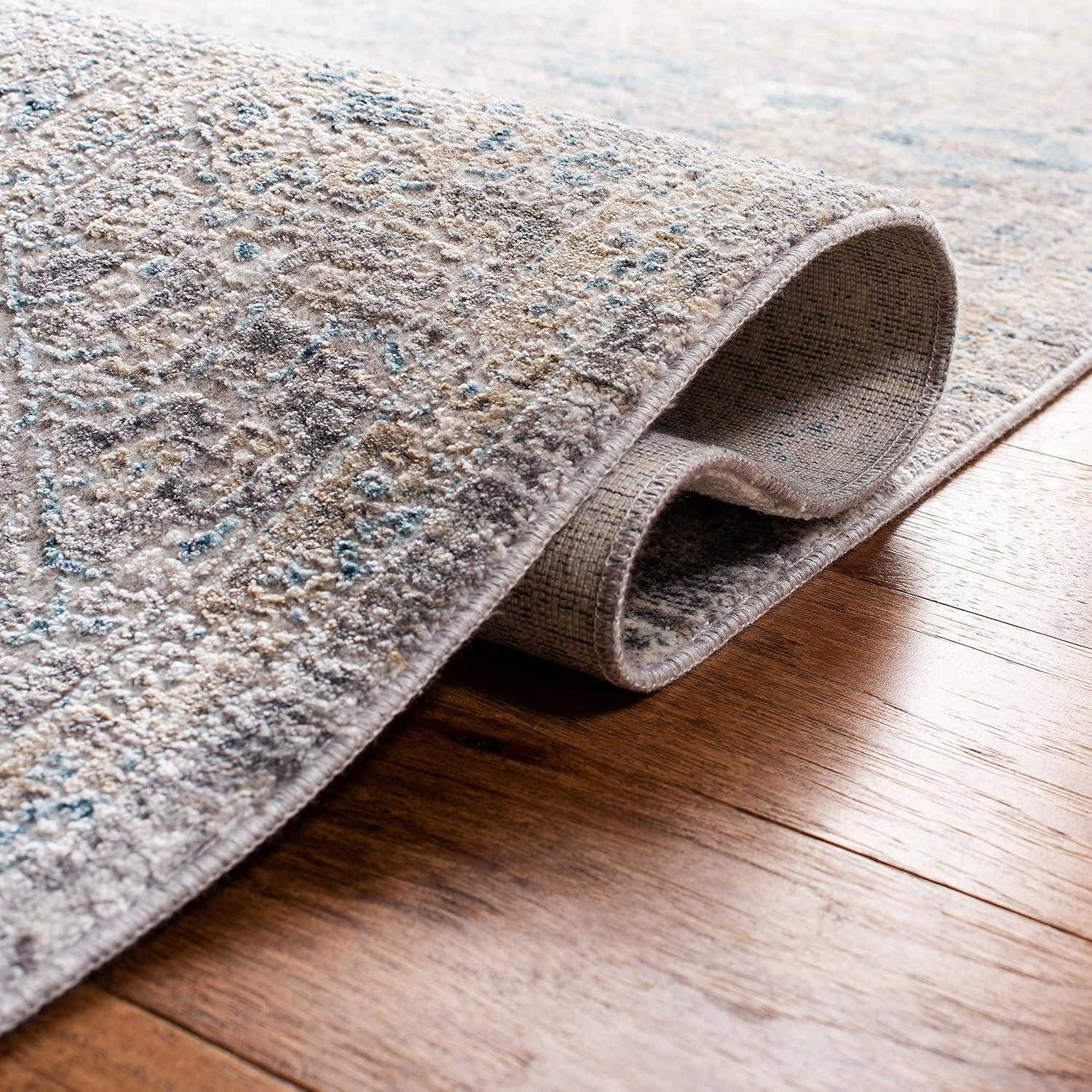 Dream DRM408 Power Loomed Indoor Area Rug - Grey/Blue - 6'7" Round - Safavieh