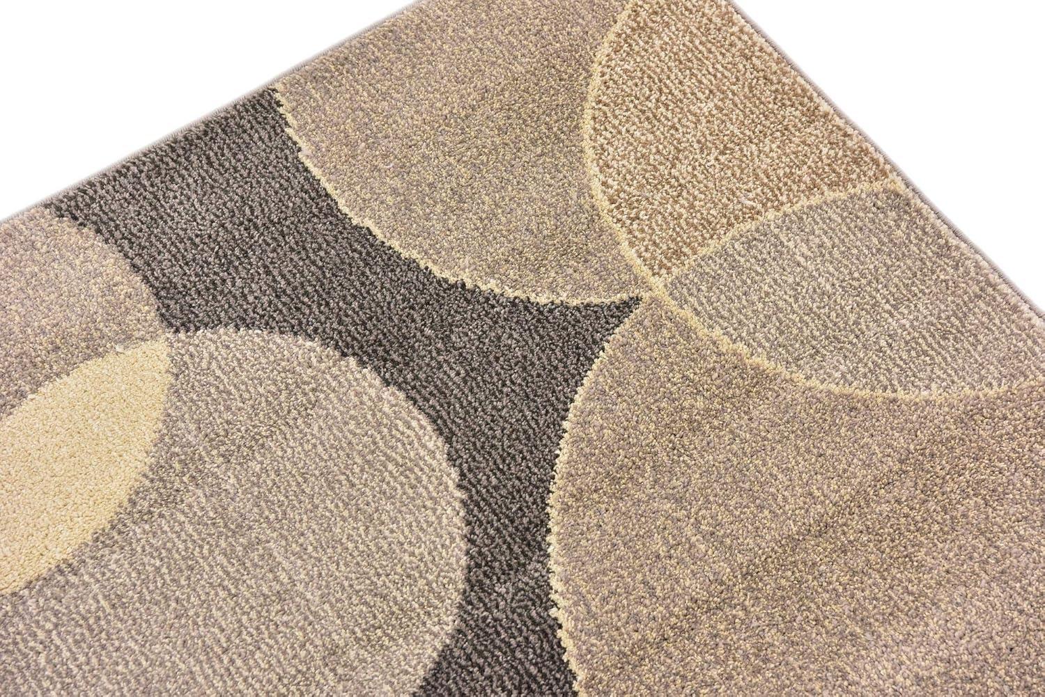 Unique Loom Chromatic Collection Modern Bokeh & Vibrant Abstract Area Rug for Any Home Décor, Rectangular 5' 0" x 8' 0", Gray/Beige
