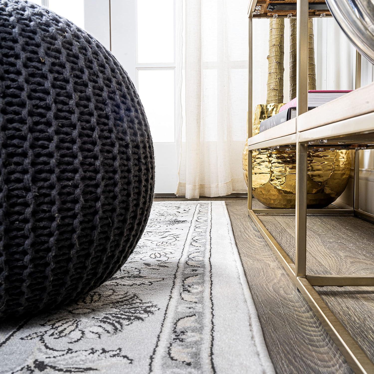 5'x 8' Cherie French Cottage Area Rug, Cream/Light Gray - JONATHAN Y