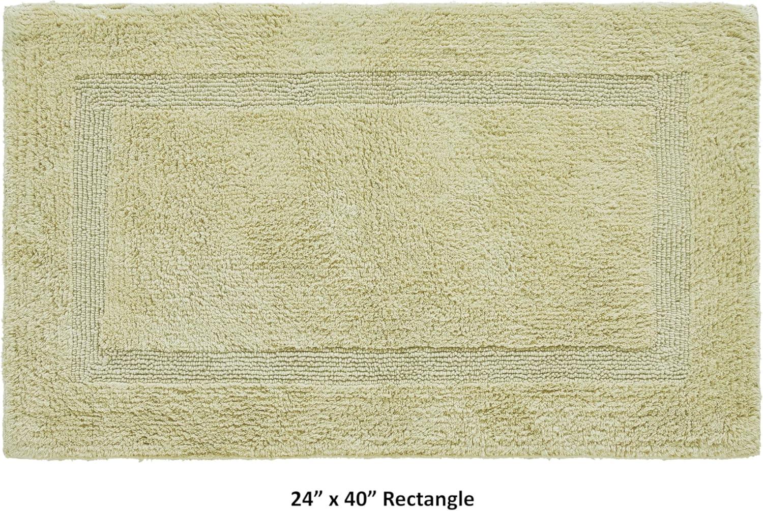 Better Trends Lux 100% Cotton Tufted Solid Reversible Bath Rug Set 2 PC (17" x 24" | 21" x 34") - Sage