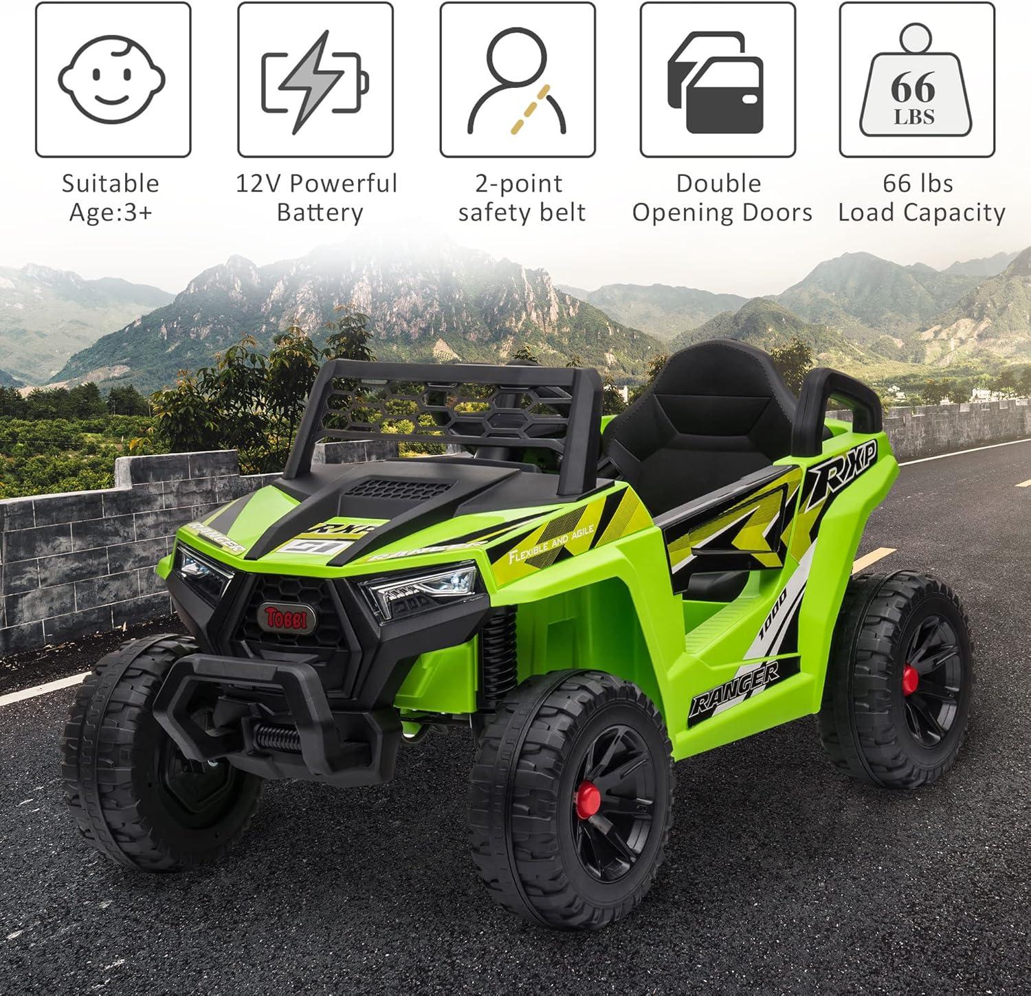 12V Kids Ride On UTV with LED Lights and Horn