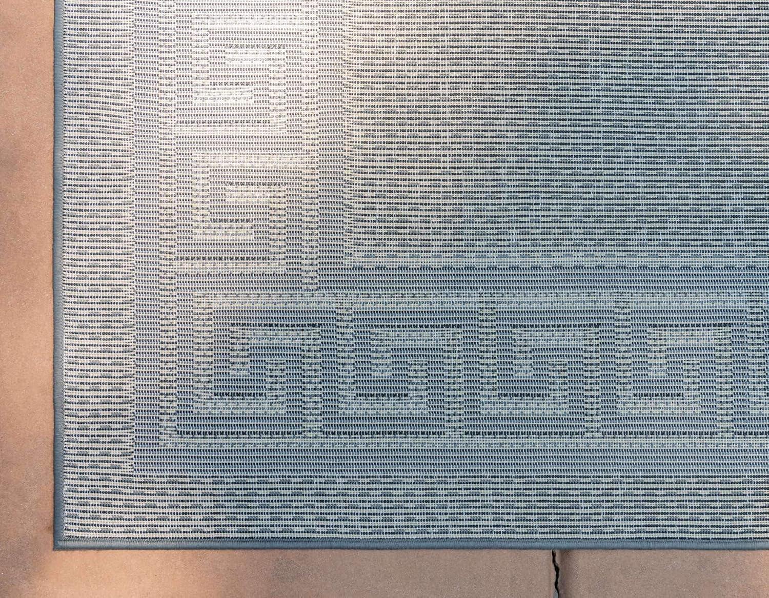 Gray Rectangular Synthetic Outdoor Washable Area Rug