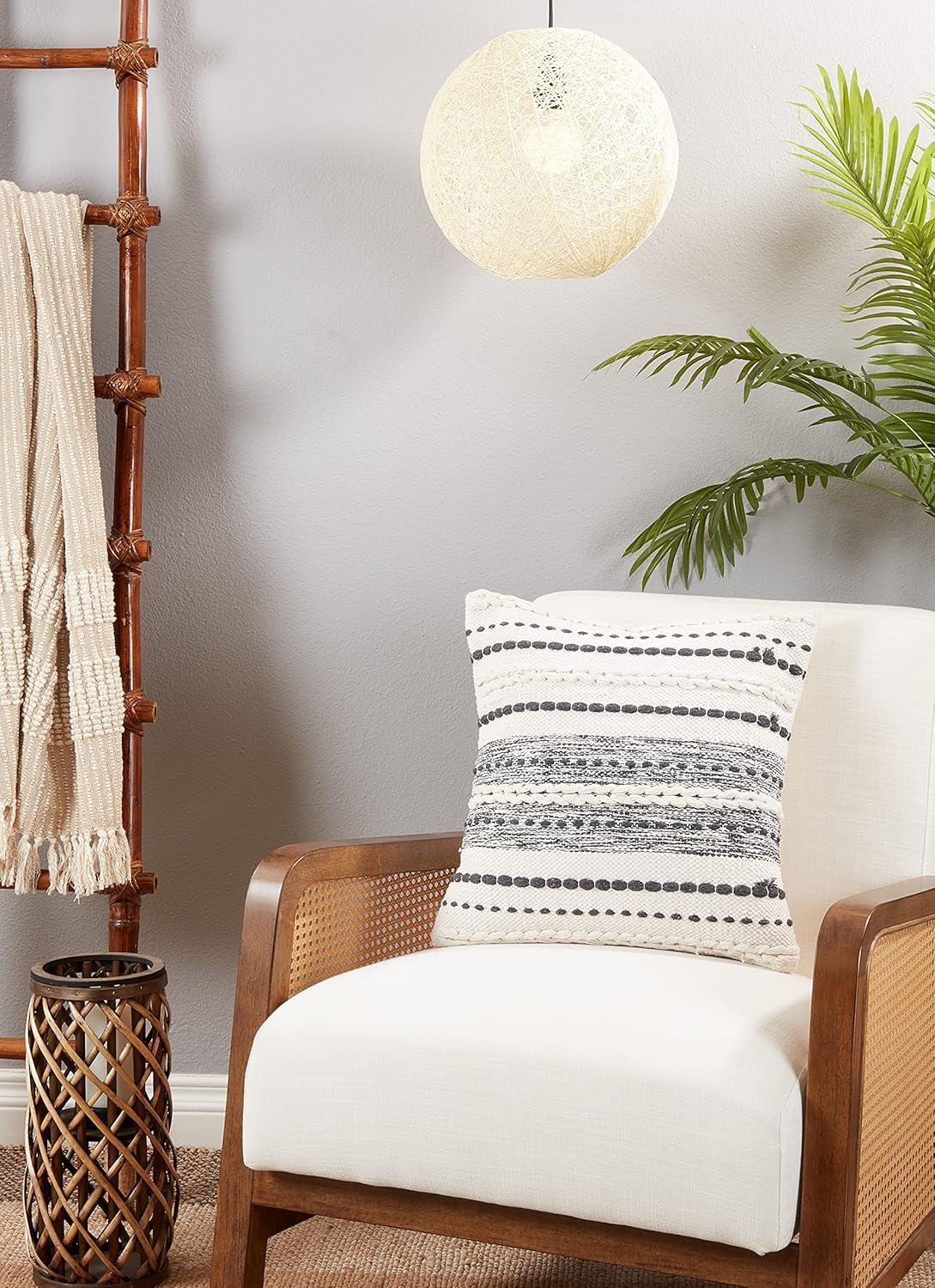 Saro Meir Design Striped Cotton Throw Pillow