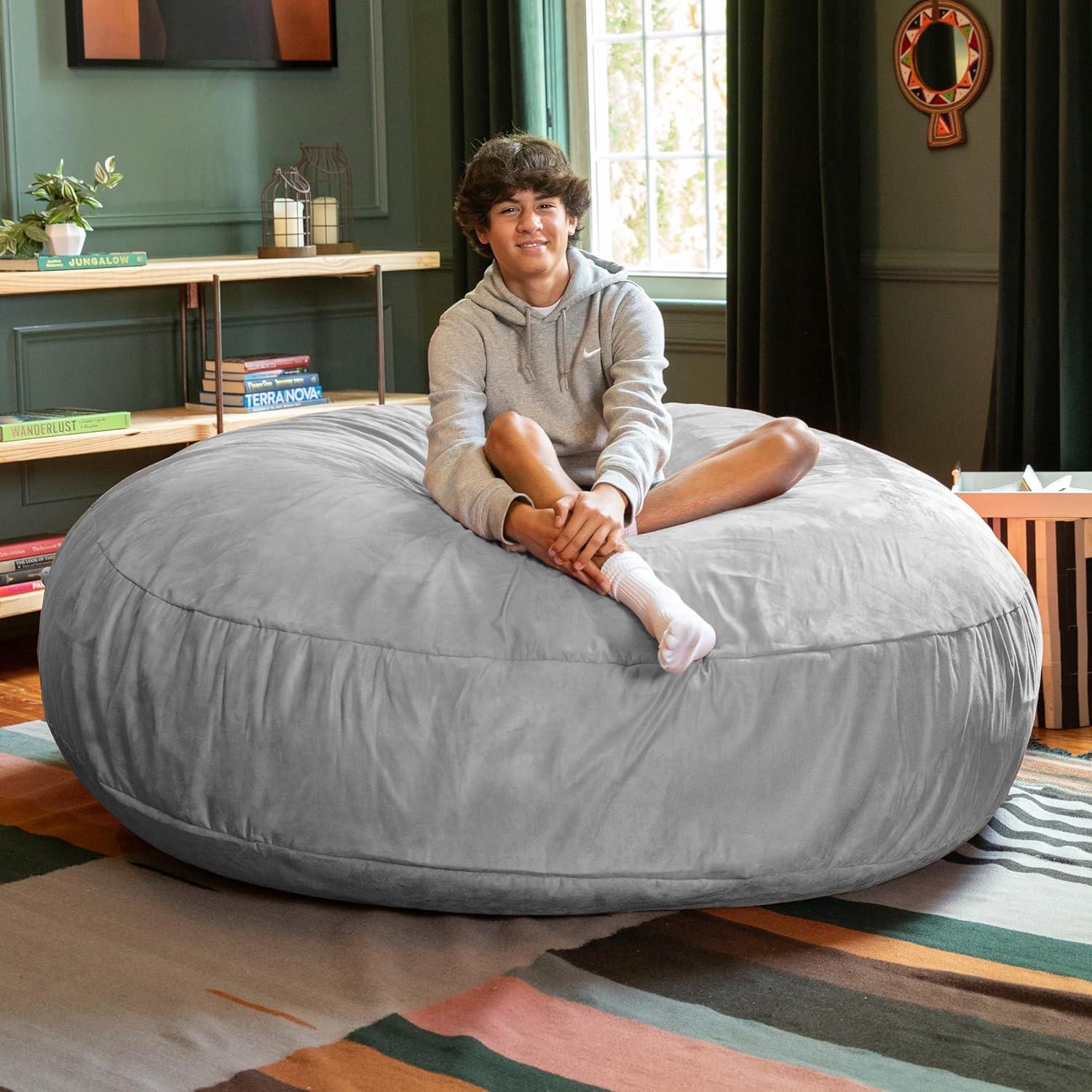 Jaxx 6 ft Cocoon - Large Bean Bag Chair for Adults, Platnium