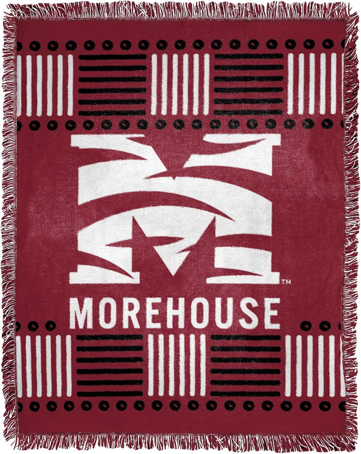 Northwest NCAA Morehouse Homage Jacquard Throw Blanket, College Sports Decor, 46x60 Inches