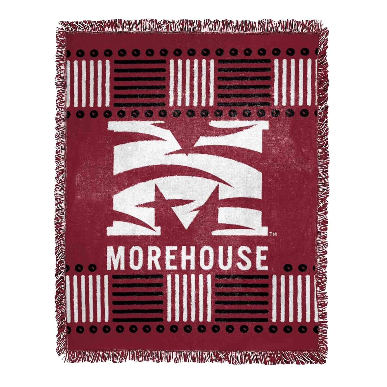 Northwest NCAA Morehouse Homage Jacquard Throw Blanket, College Sports Decor, 46x60 Inches