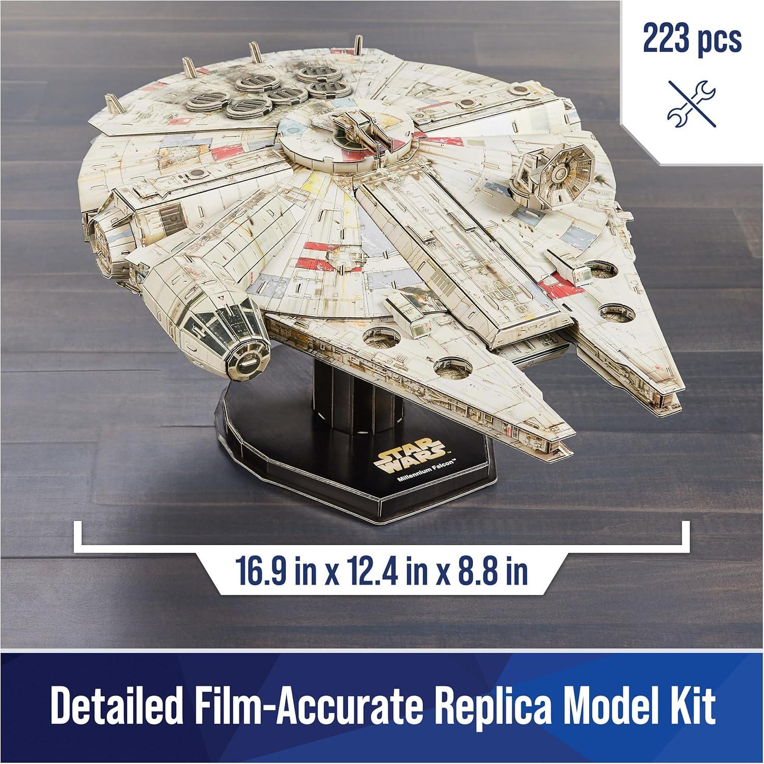 4D Build Star Wars Millennium Falcon 3D Model Kit, Star Wars Gifts, Star Wars Toys Desk Decor for Star Wars Fans & Collectors, Adults & Teens 12+ C30