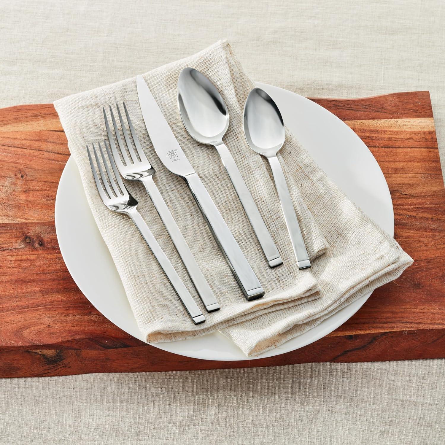 ZWILLING J.A. Henckels ZWILLING Squared 45-Piece 18/10 Stainless Steel Flatware Set