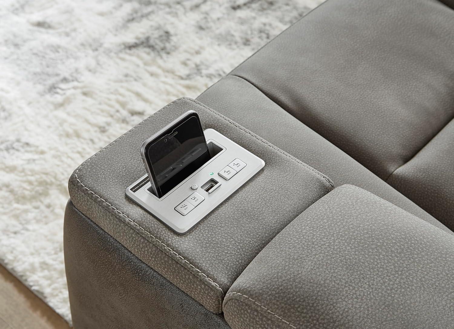Signature Design by Ashley Next-Gen DuraPella Contemporary Power Reclining Loveseat with Adjustable Headrest