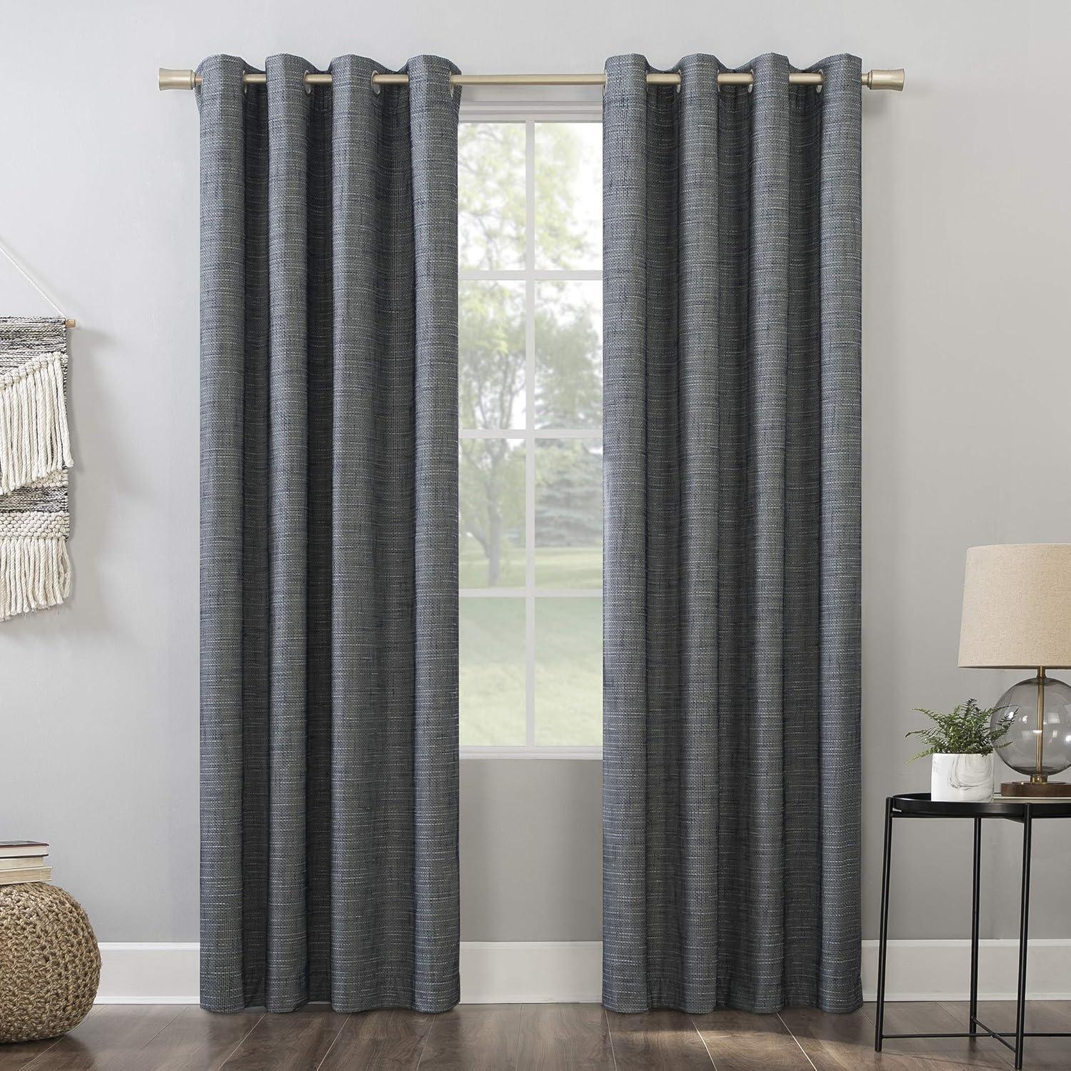 Kline Burlap Weave Thermal 100% Blackout Grommet Top Curtain Panel - Sun Zero