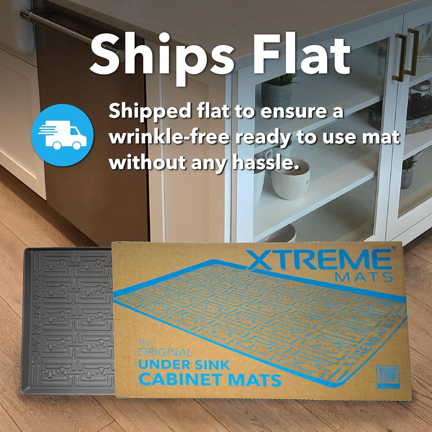 Under Sink Cabinet Mat for Kitchen or Bath Flexible Drip Tray Cabinet Liner Beige or Grey