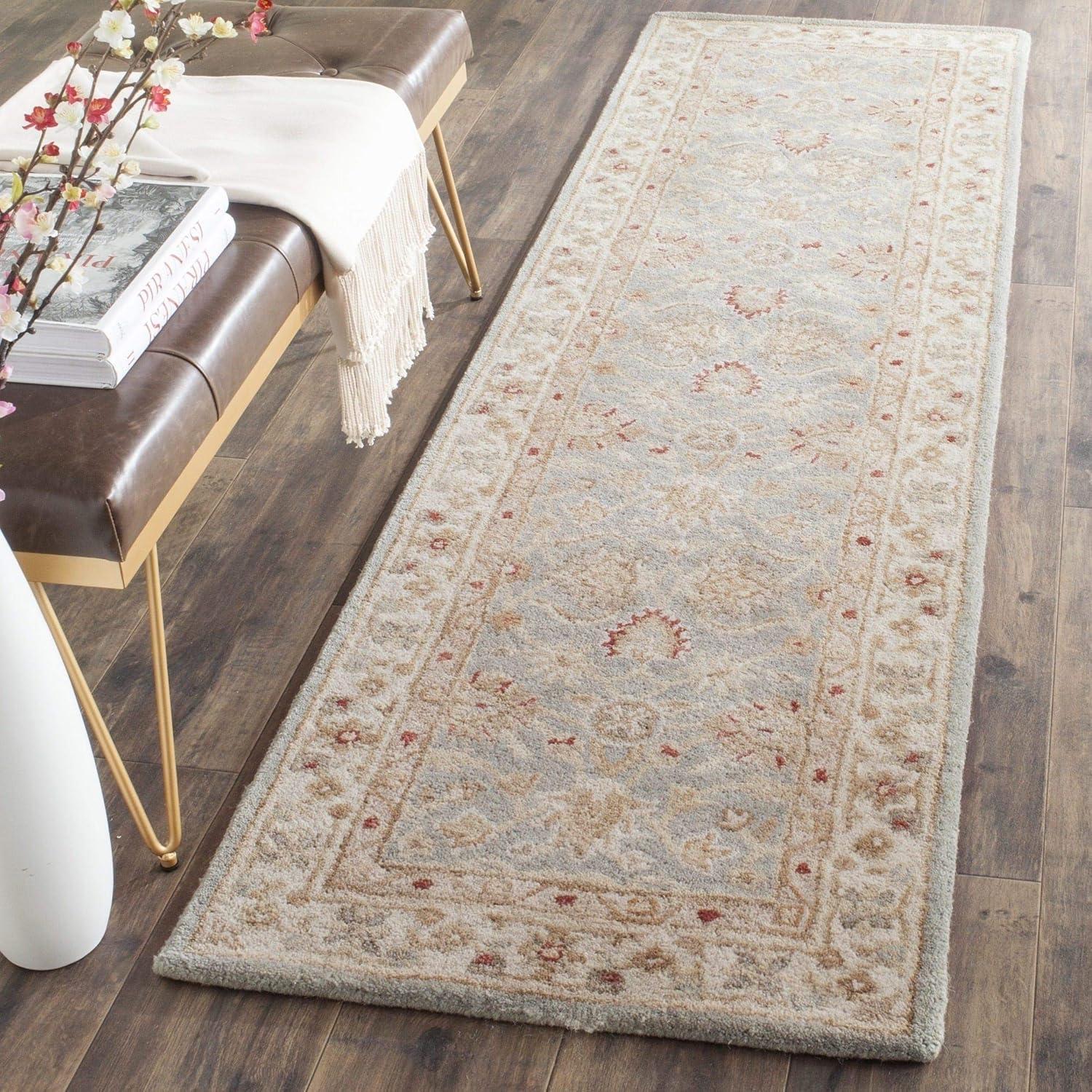 Antiquity AT822 Hand Tufted Runner Rug - Grey Blue/Beige - 2'3"x14' - Safavieh.