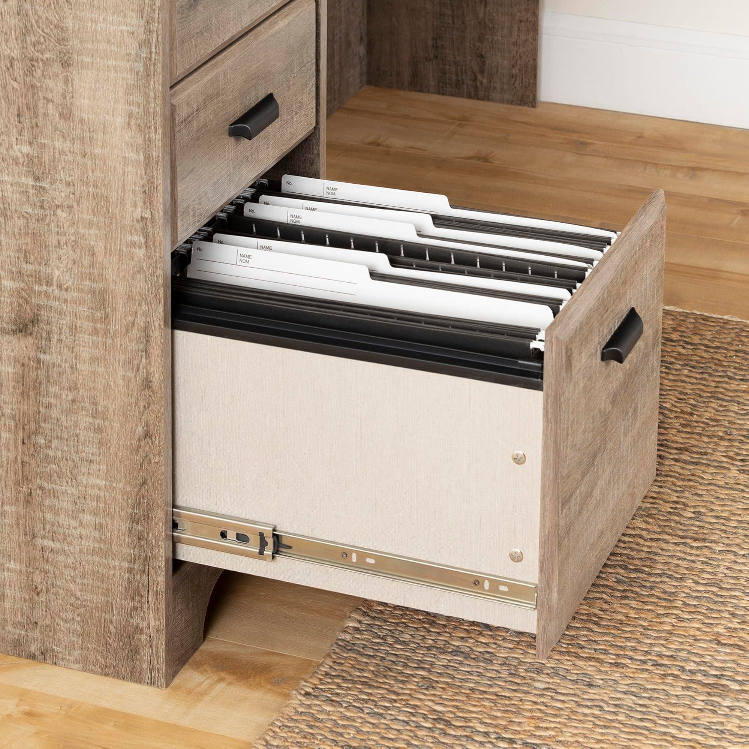 L-Shaped Computer Desk with Power Outlet