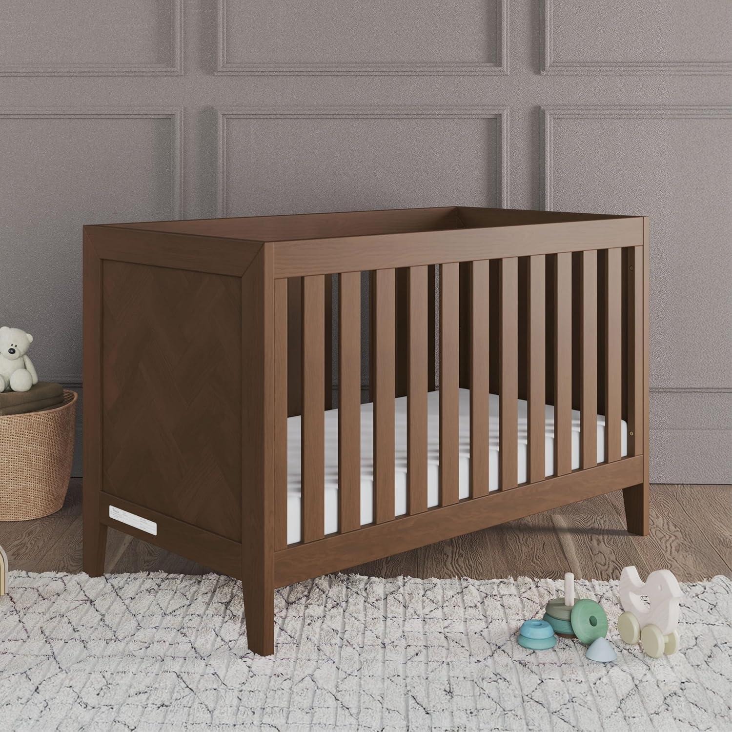 Child Craft Kieran Crib and Dresser Nursery Set, 2-Piece, Includes 3-in-1 Convertible Crib and 6-Drawer Dresser (Toasted Chestnut)