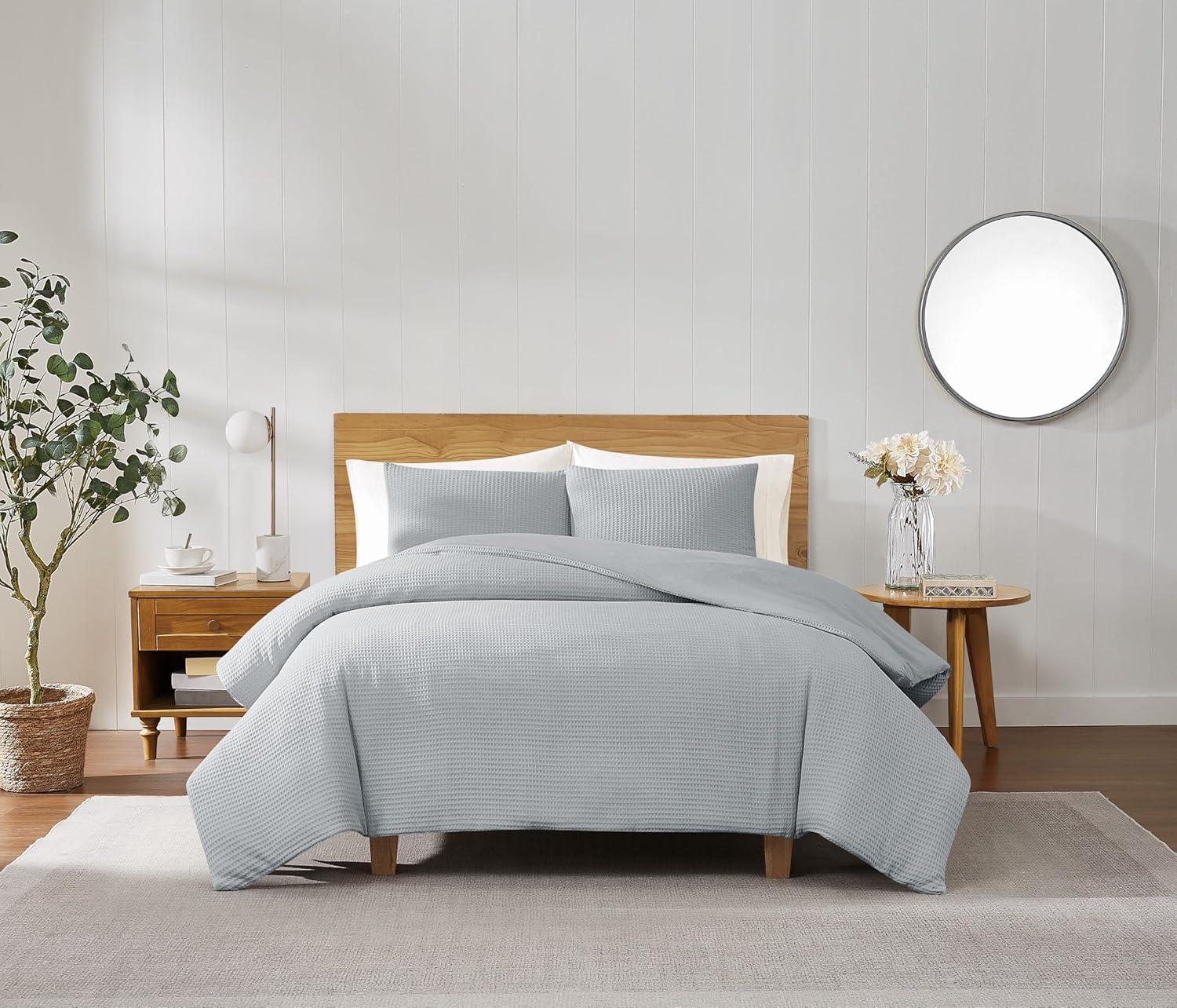 Cannon 2pc Twin/Twin XL Heritage Cotton Waffle Comforter Set Gray