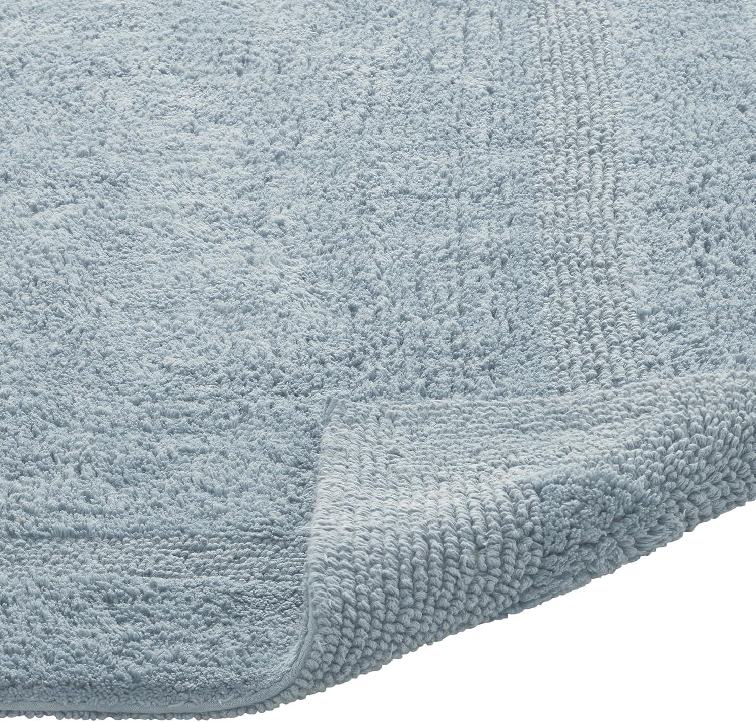 Better Trends Lux 100% Cotton Tufted Solid Reversible Bath Rug 24" x 40" Rectangle - Blue