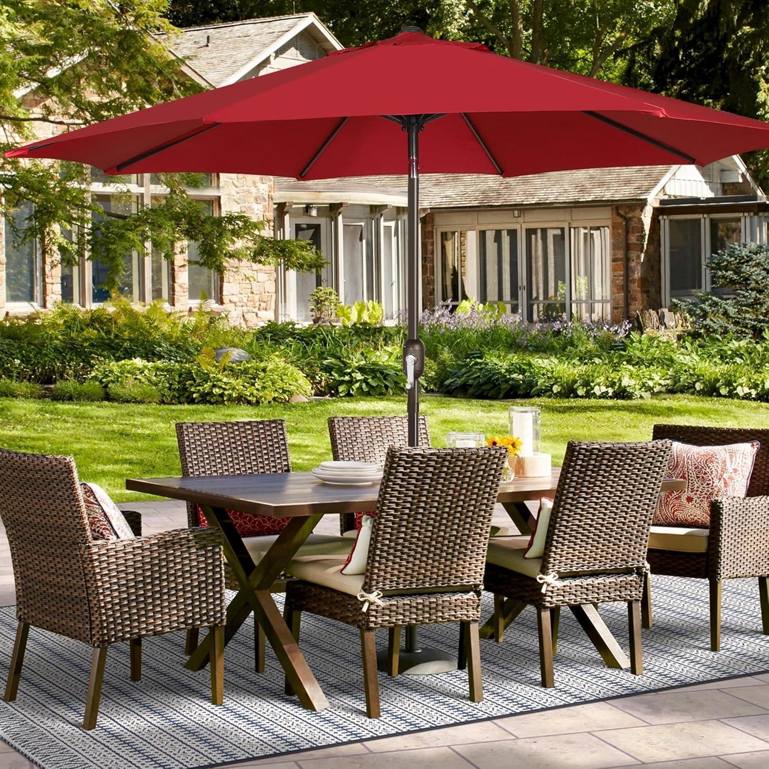 WLAGOOD 9' Patio Outdoor Table Market Yard Umbrella Replacement Top Cover with 8 Ribs, 9ft Canopy,Canopy Garden Umbrella Outdoor Stall Umbrella Beach Sun Umbrella Replacement Cloth