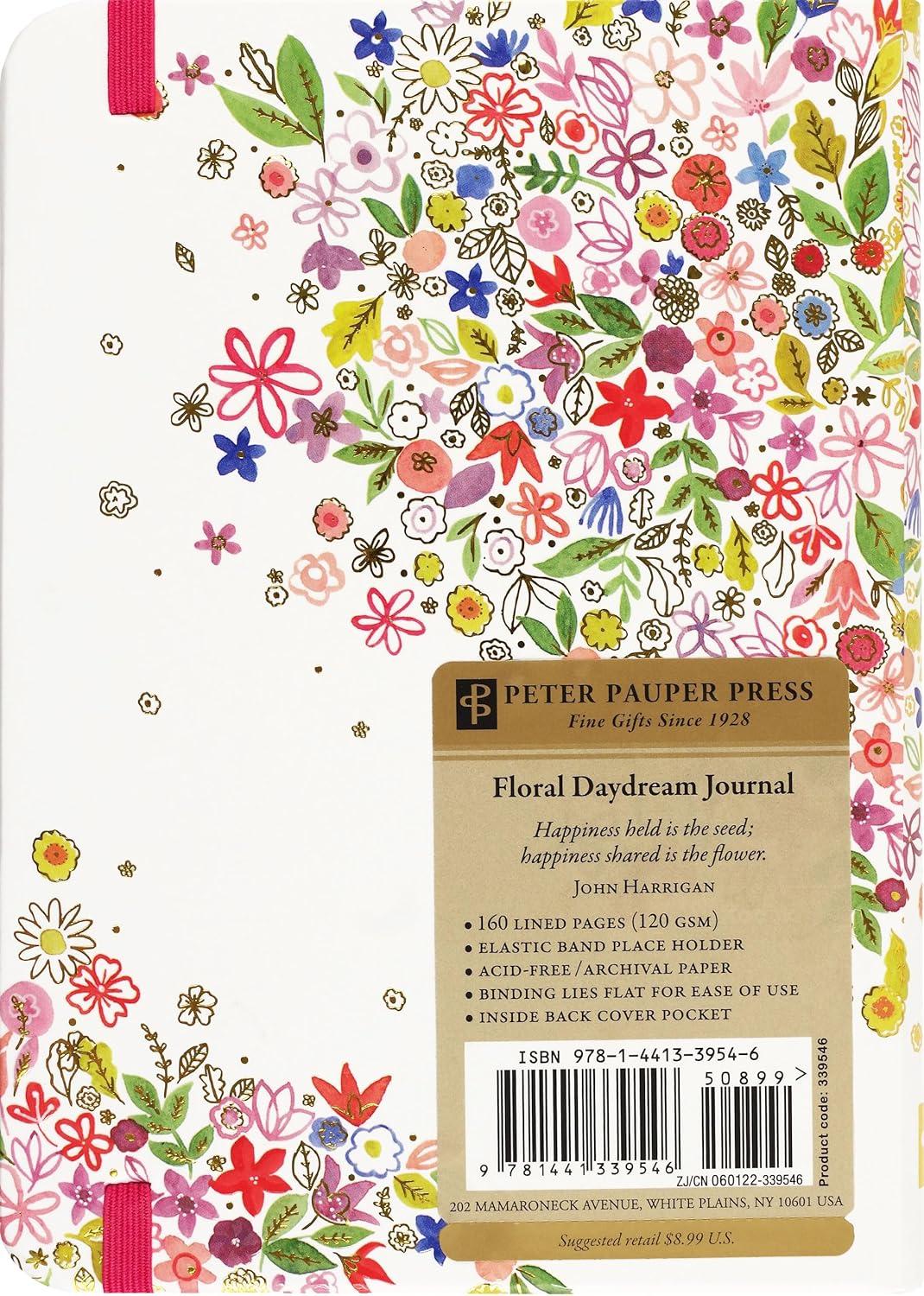 Floral Embossed Hardcover Journal with Gold Foil Highlights