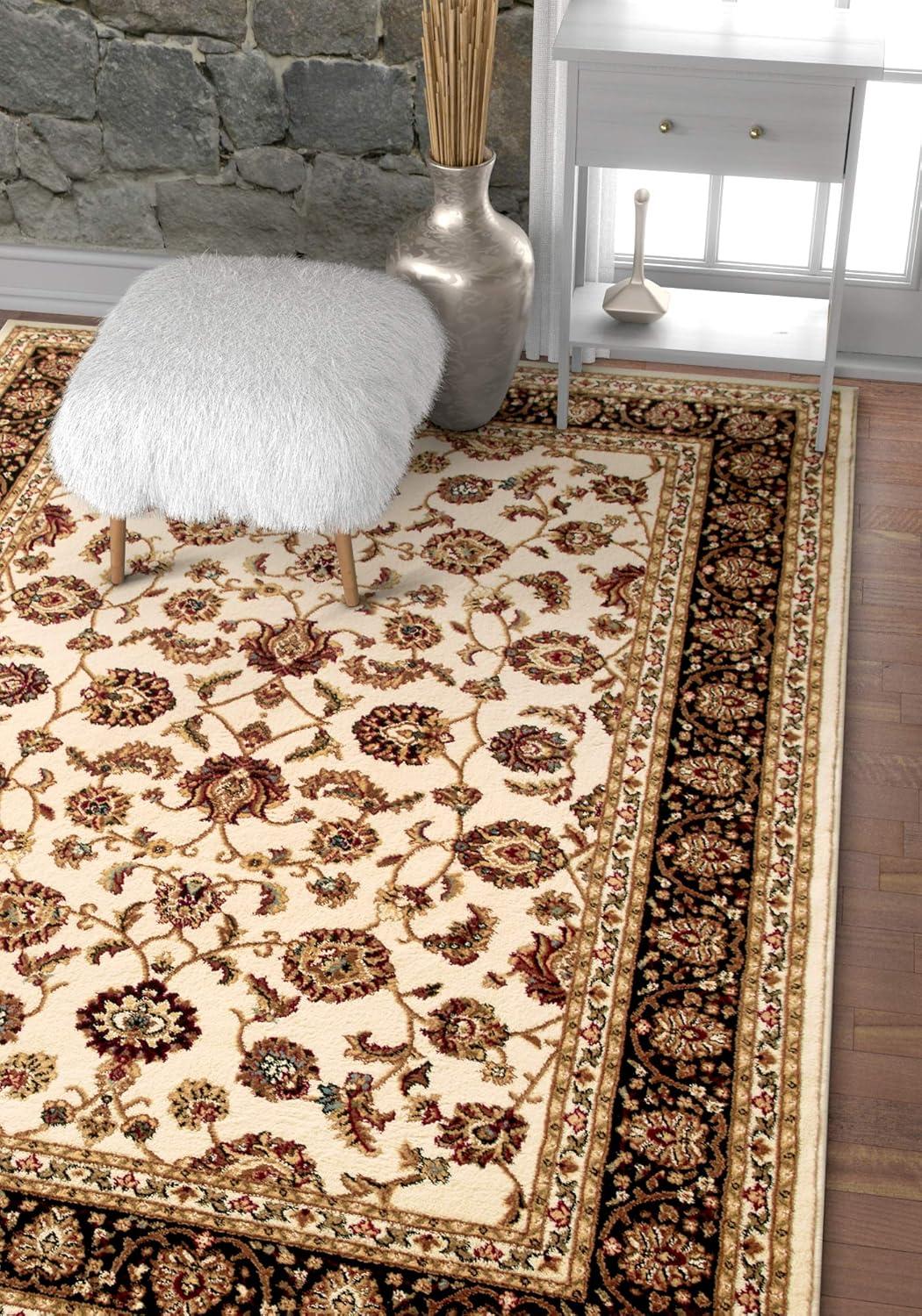 Well Woven Barclay Sarouk Traditional Oriental Panel Black 3'11" x 5'3" Area Rug