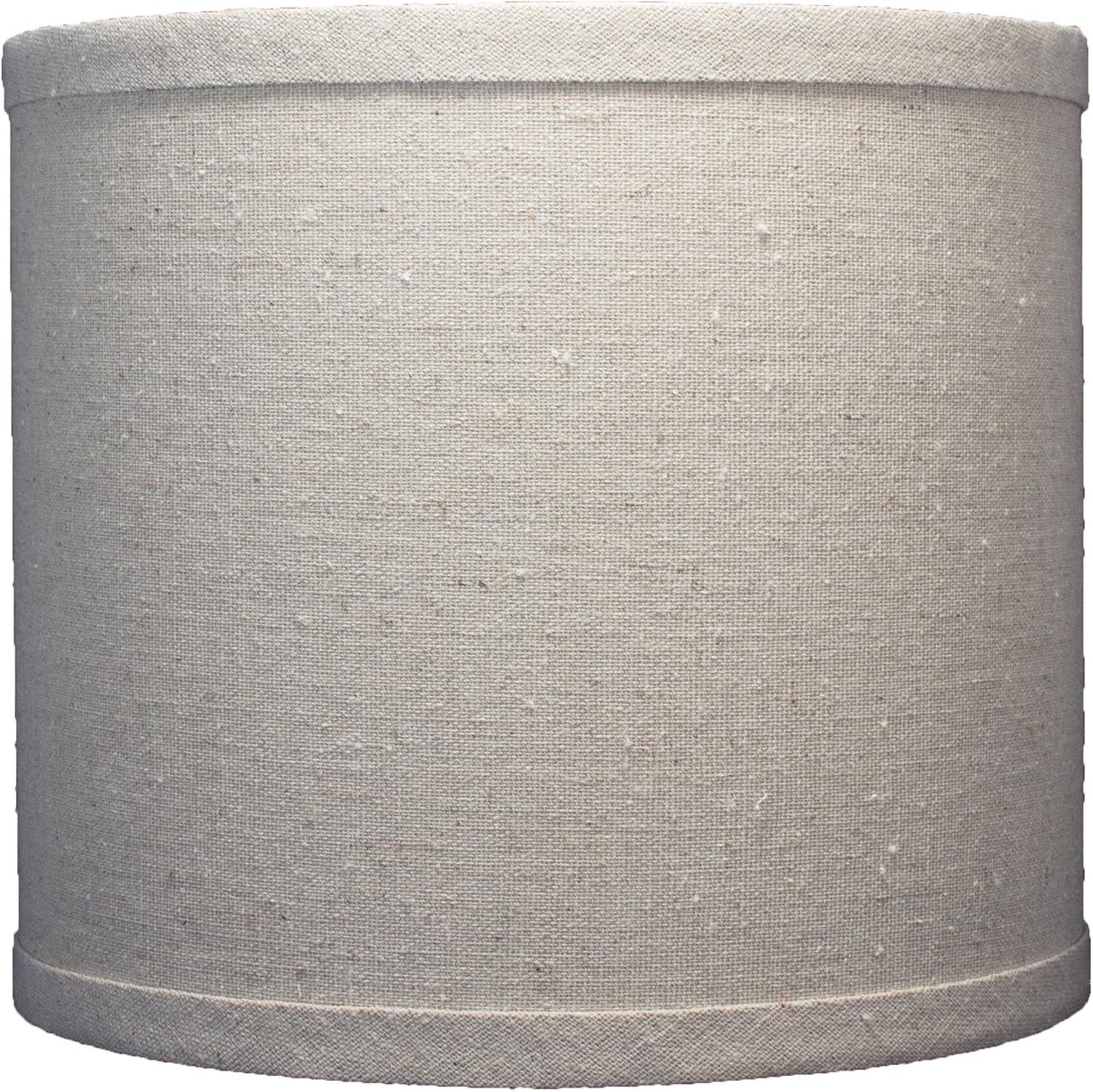 Natural Linen 8" Drum Lamp Shade with White Lining