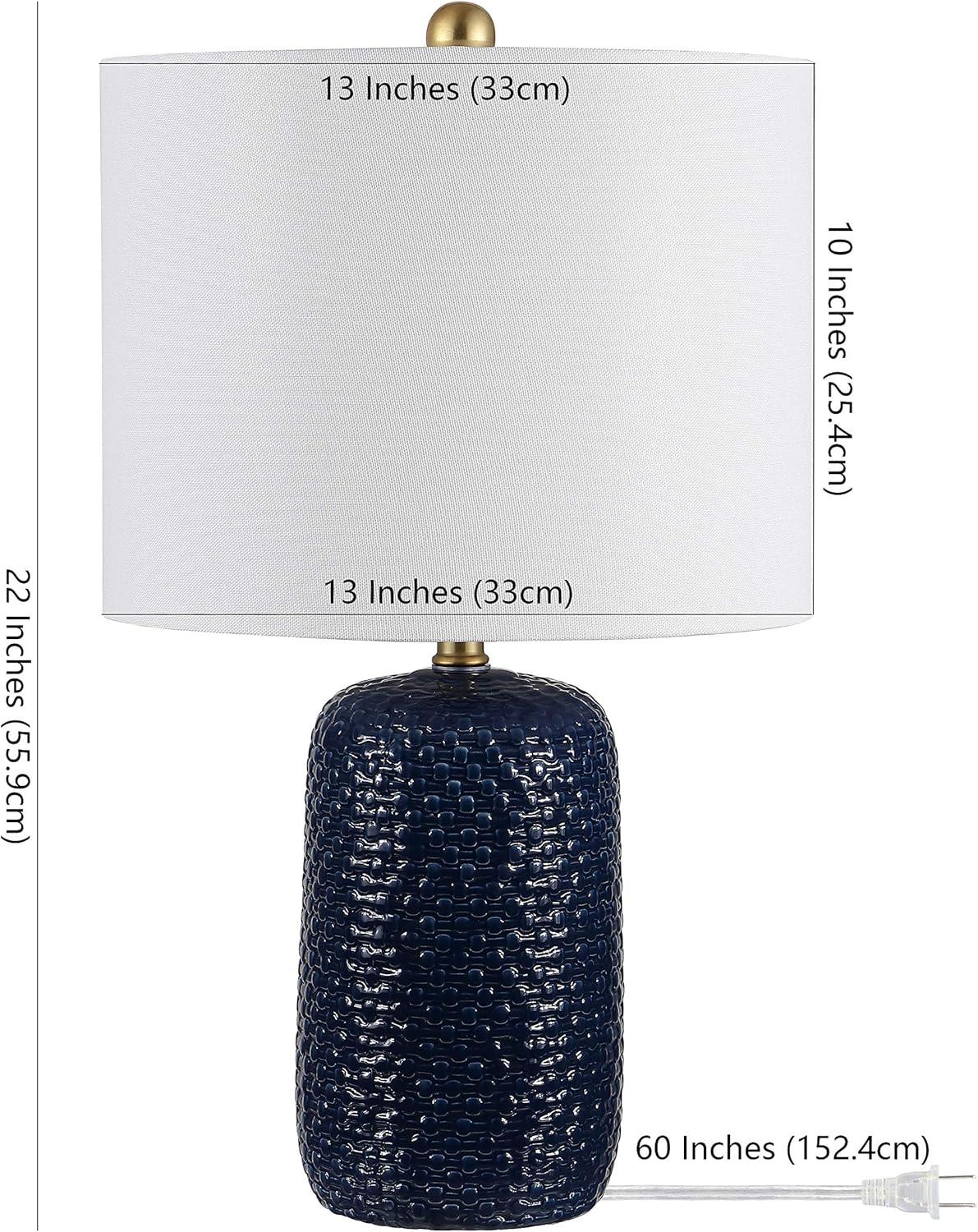 Huxley Ceramic Table Lamp (Set of 2) - Navy Blue - Safavieh.