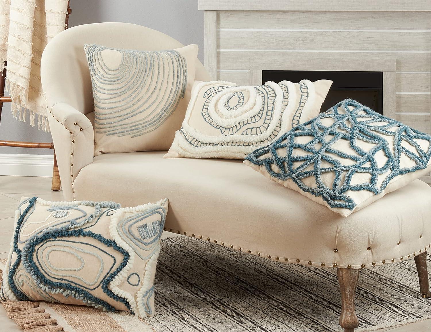 Saro Topography Cotton Pillow Cover