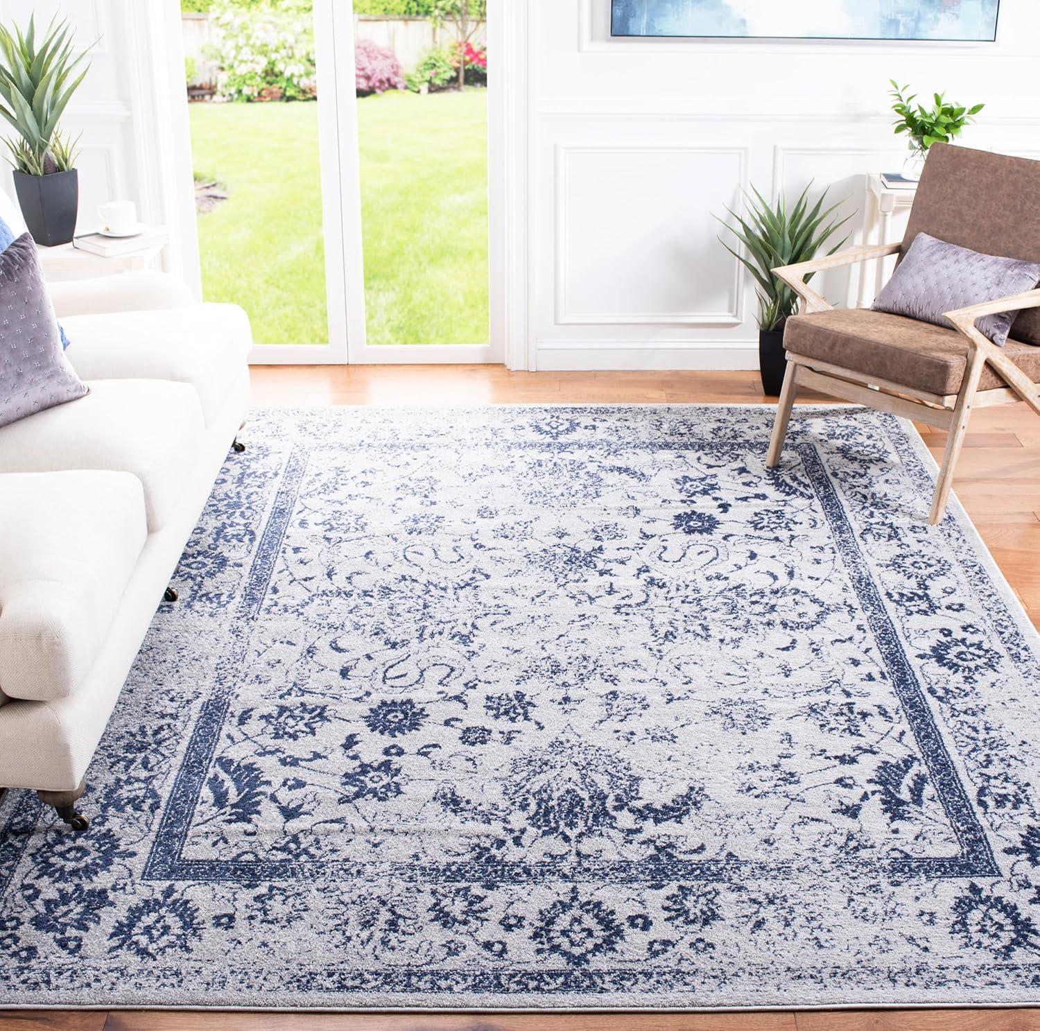 Adirondack ADR109 Machine Made Indoor Area Rug - Grey/Navy - 8'x10' - Safavieh