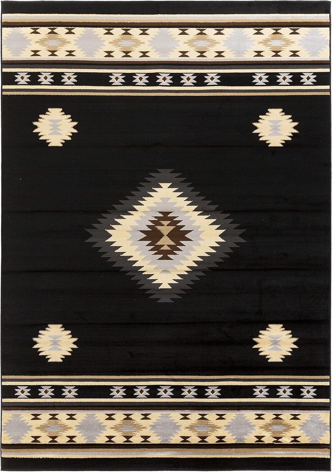 Hauteloom Rectangle Area Rug Black