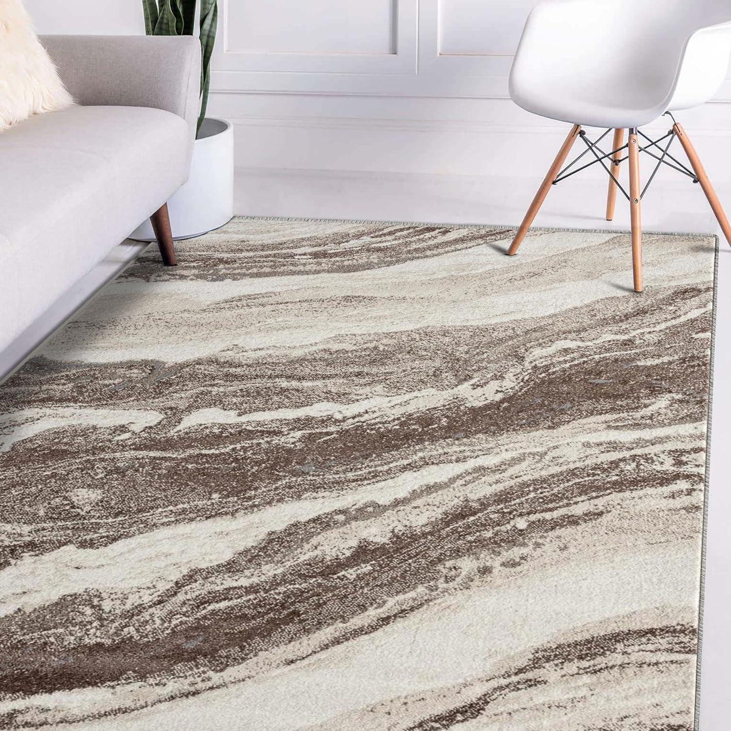 Luxe Weavers Modern Abstract Marble Area Rug, Blue 5x7