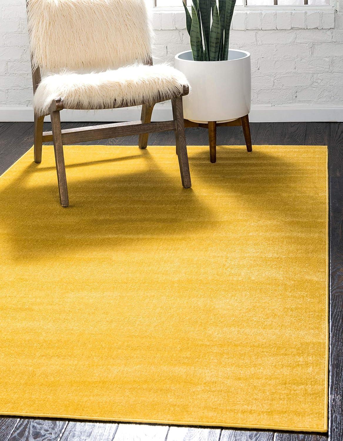 Unique Loom Williamsburg Collection Area Rug - Solid (9' x 12' Rectangle Gold)