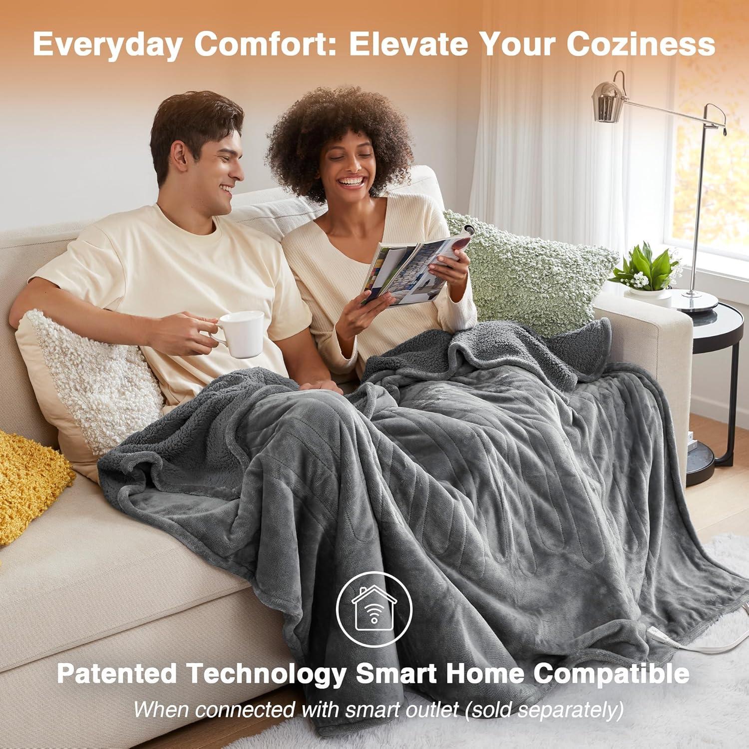 Beautyrest Beautyrest Heated Oversized Microlight to Berber Blanket