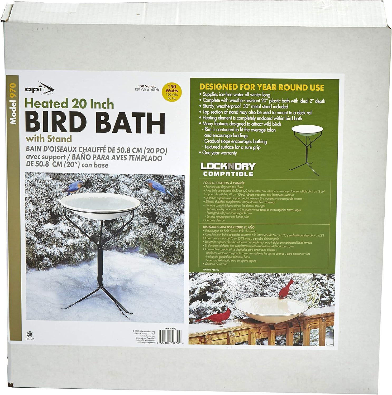 Allied Precision Heated Bird Bath with Metal Stand