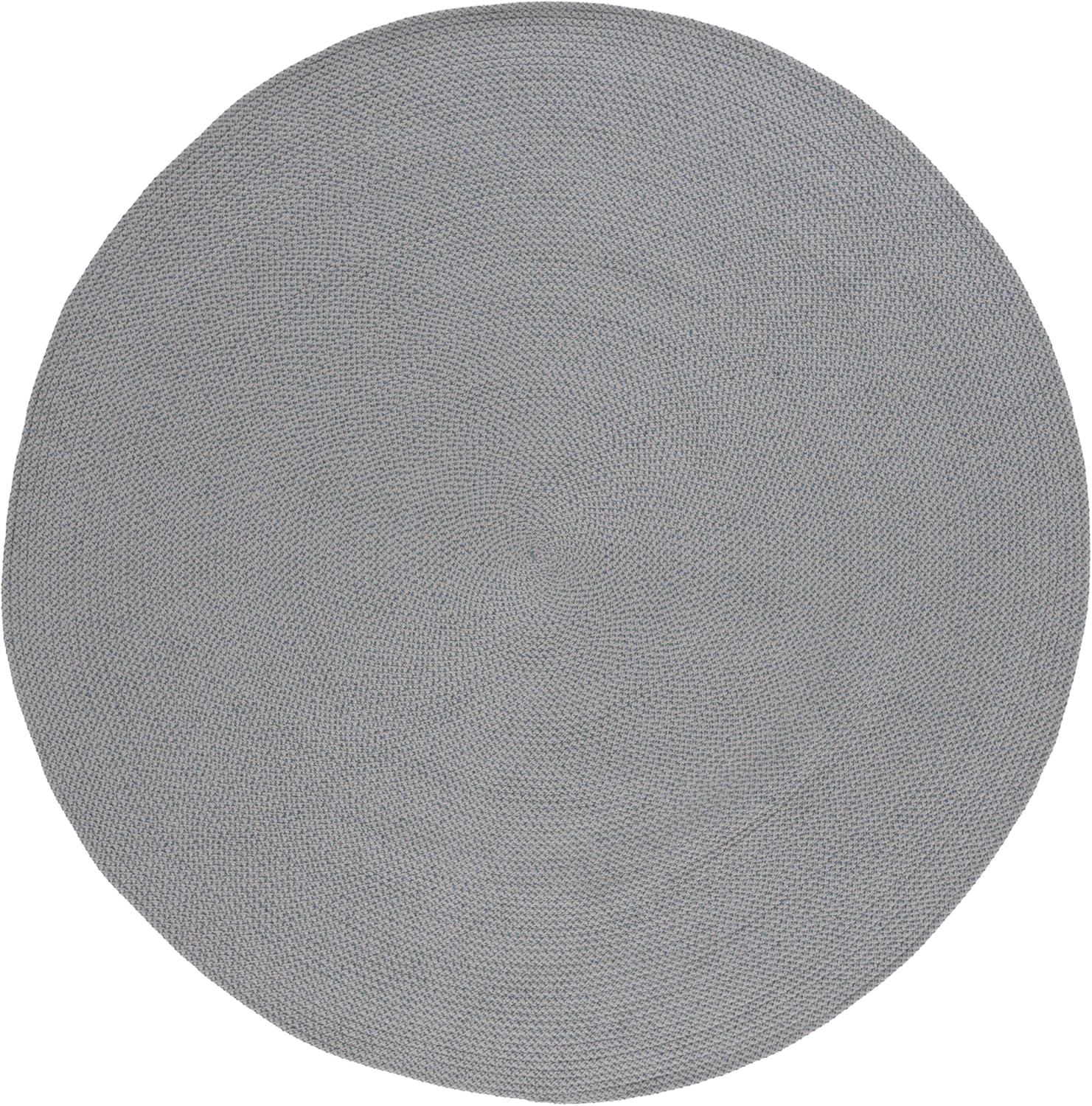 Braided BRD403 Hand Woven Area Rug - Grey/Blue - 7' round - Safavieh.