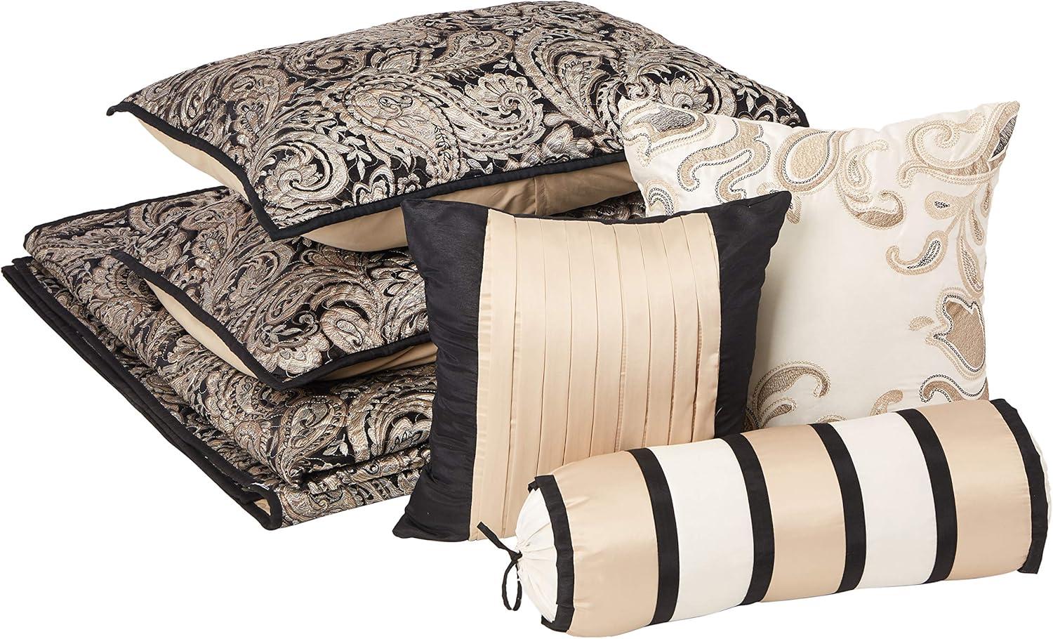 Aubrey 6 Piece Jacquard Quilt Set with Throw Pillows