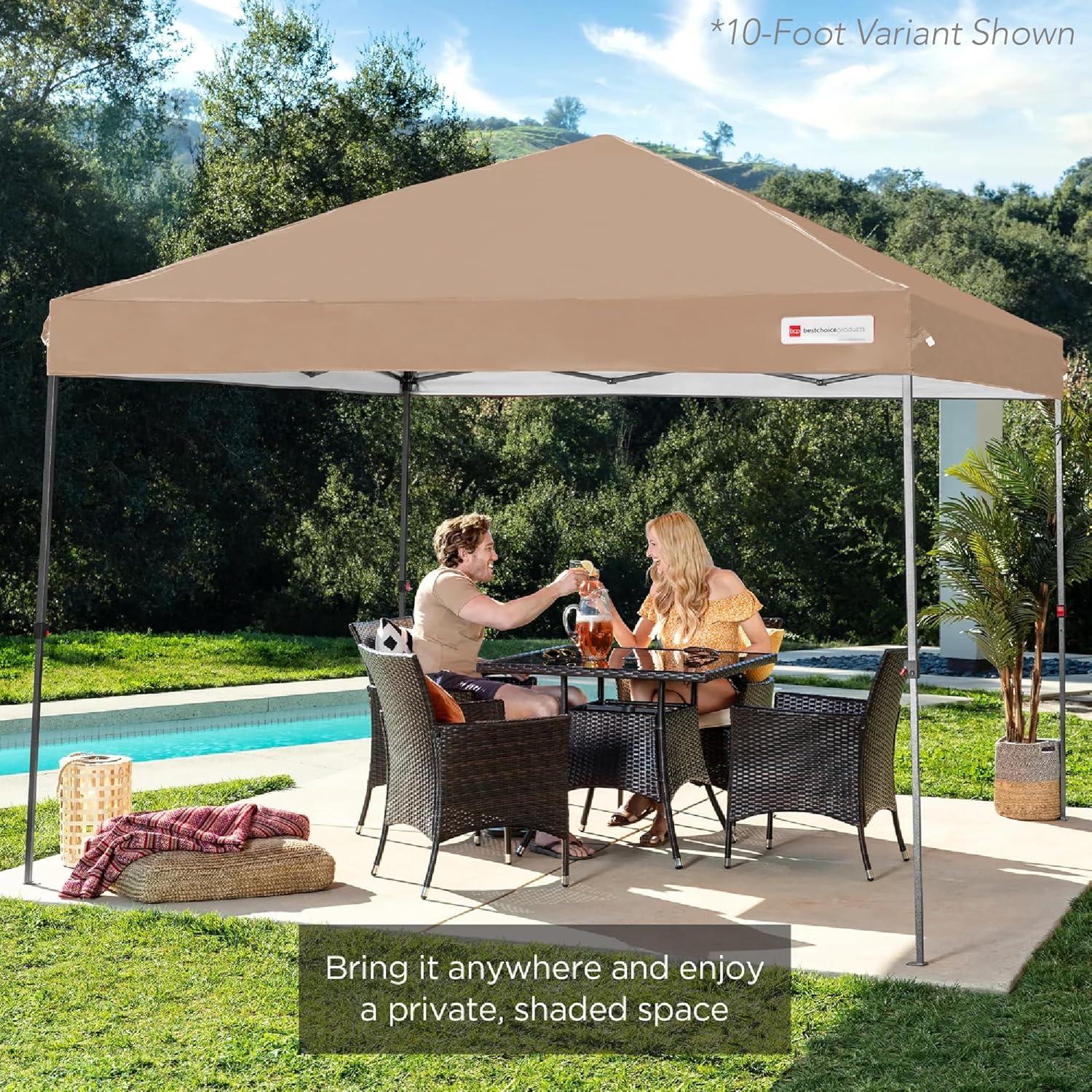 Best Choice Products Best Choice Products Easy Setup Pop Up Canopy W/ 1-Button Setup, Wheeled Case, 4 Weight Bags