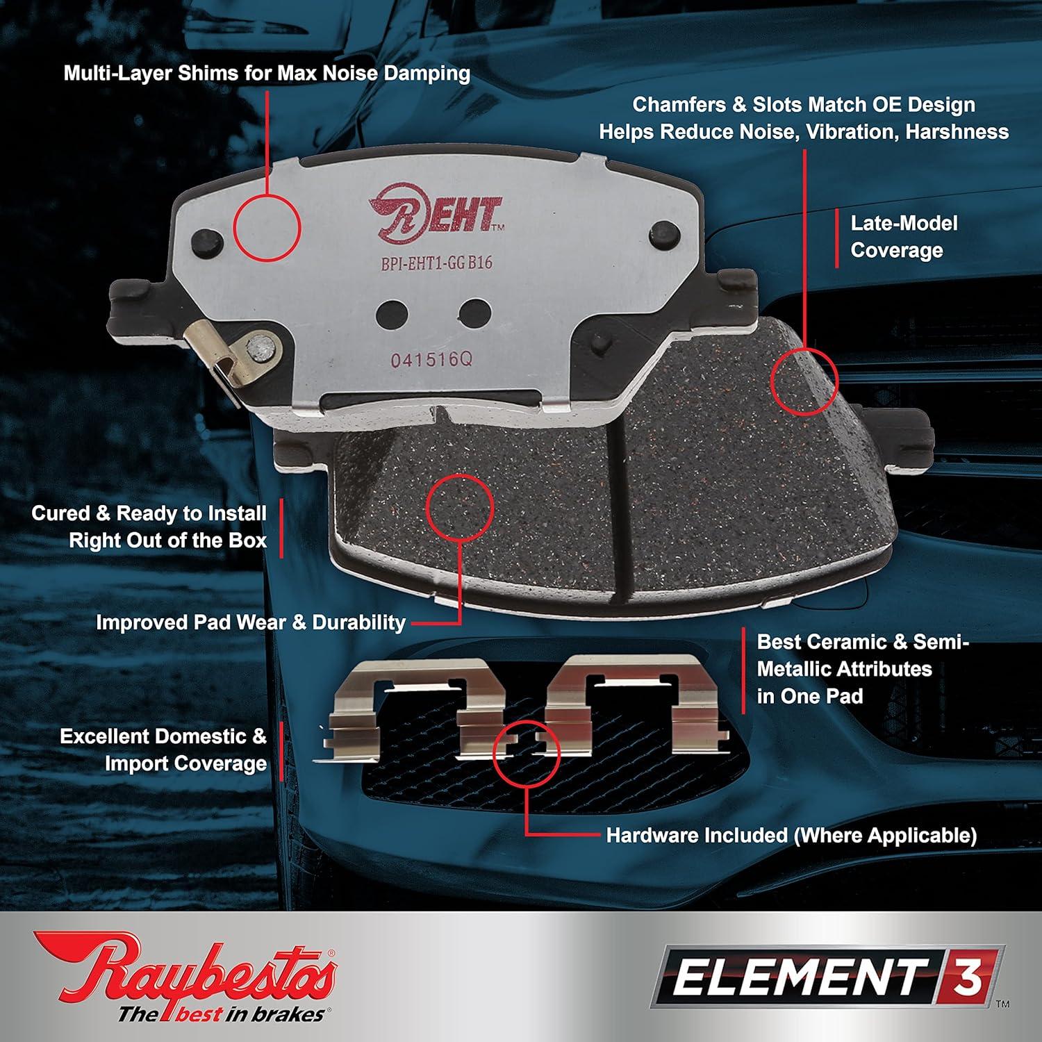 RM Brakes EHT884H Brake Pad Set Fits select: 2001-2005 TOYOTA HIGHLANDER, 2006 TOYOTA HIGHLANDER LIMITED